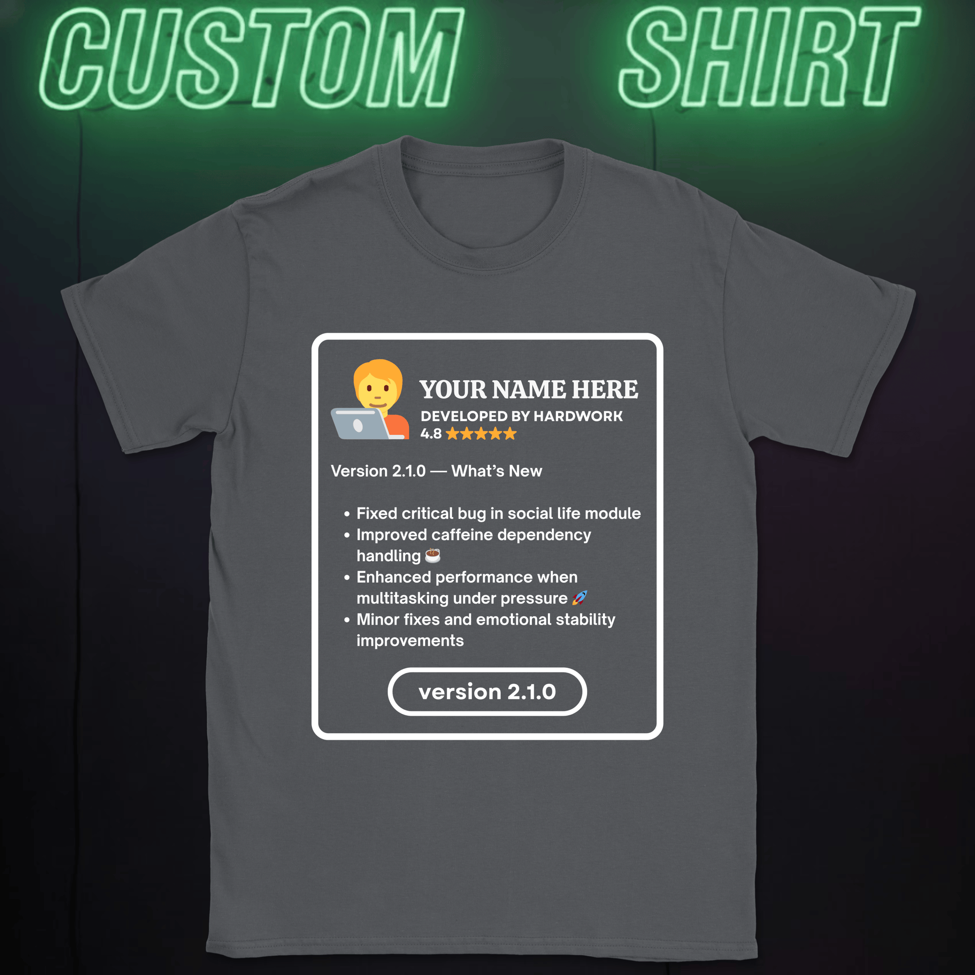 app version custom shirt