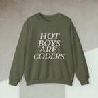 Code Culture hot boys are coders sweatshirt funny programmer Sweatshirt in S — Code Culture developer clothing