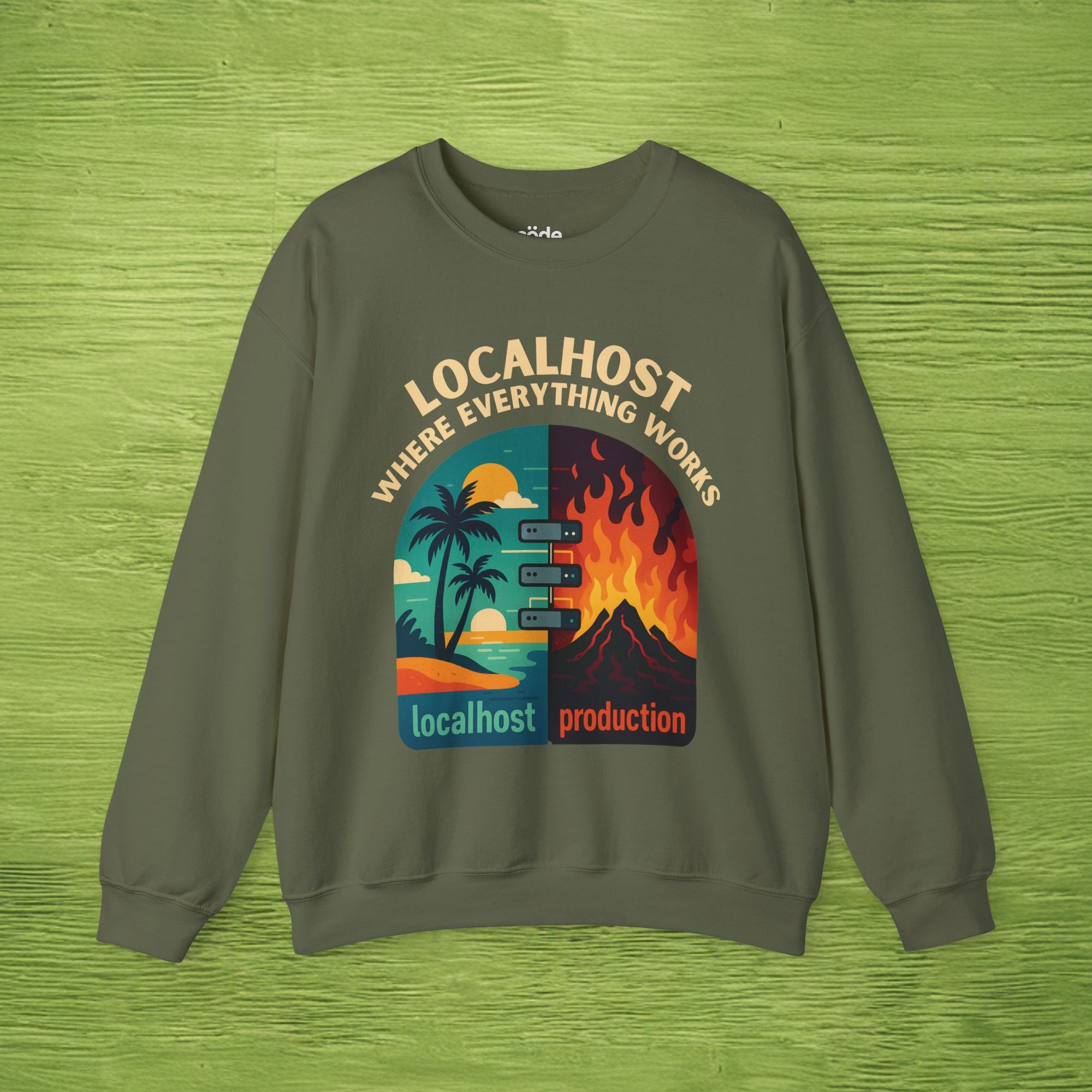localhost vs production sweatshirt