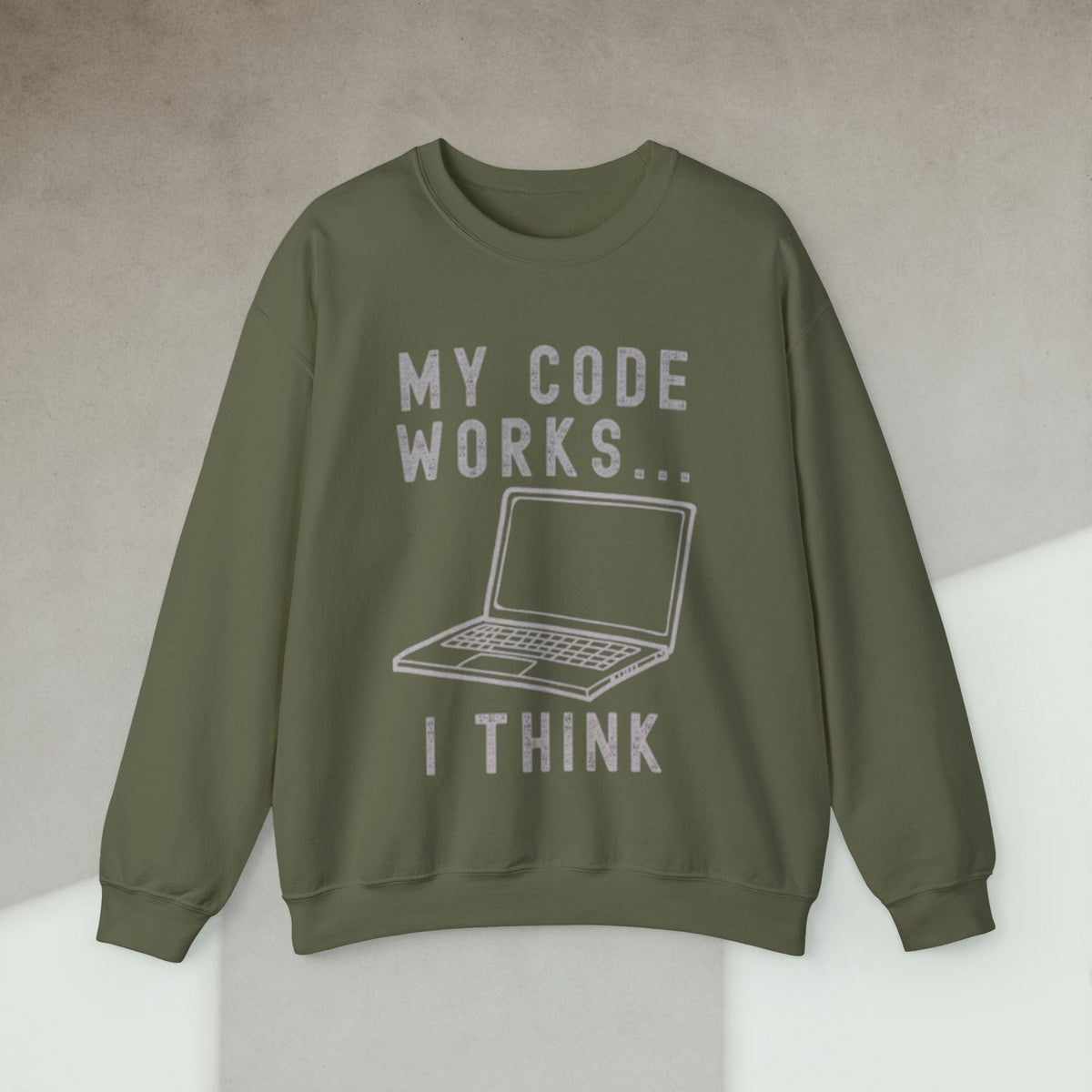 Code Culture my code works i think sweatshirt funny programmer Sweatshirt in S — Code Culture developer clothing
