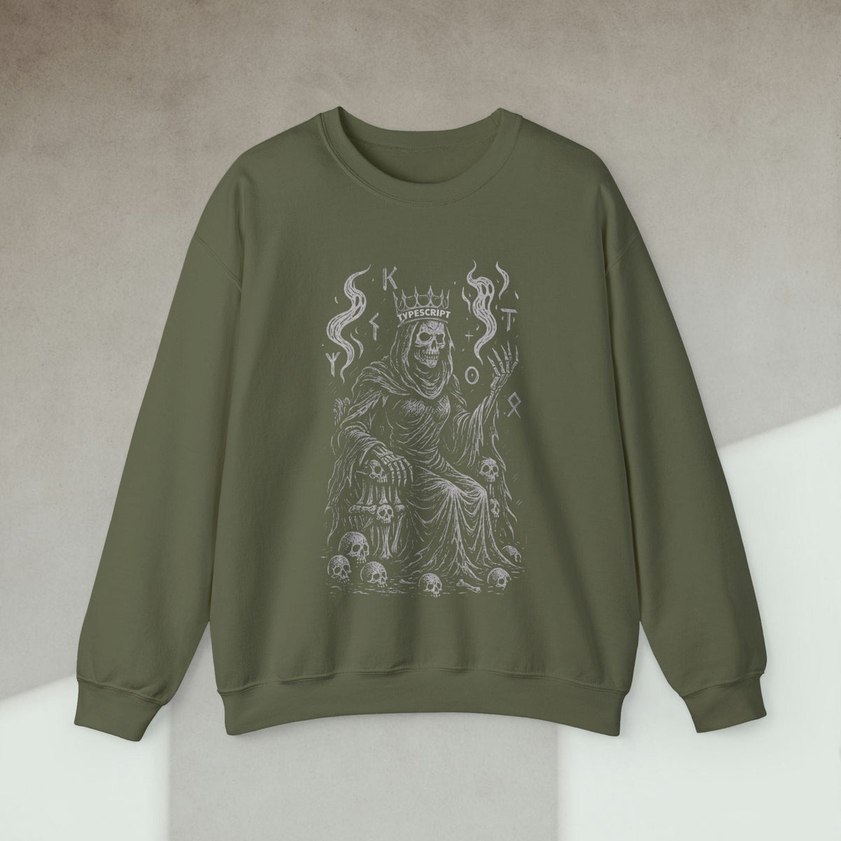 Code Culture typescript skeleton sweatshirt funny programmer Sweatshirt in S — Code Culture developer clothing