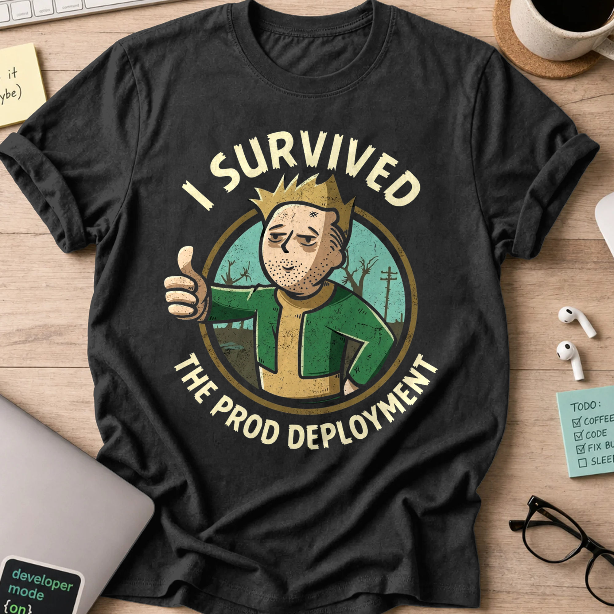 I Survived The Prod Deployment Shirt - Black