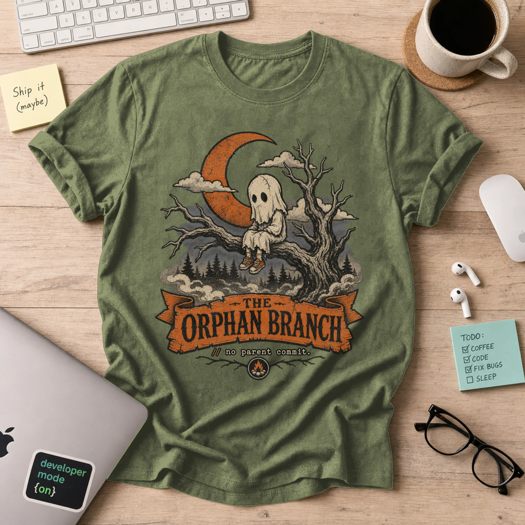 The Orphan Branch Shirt — Military Green