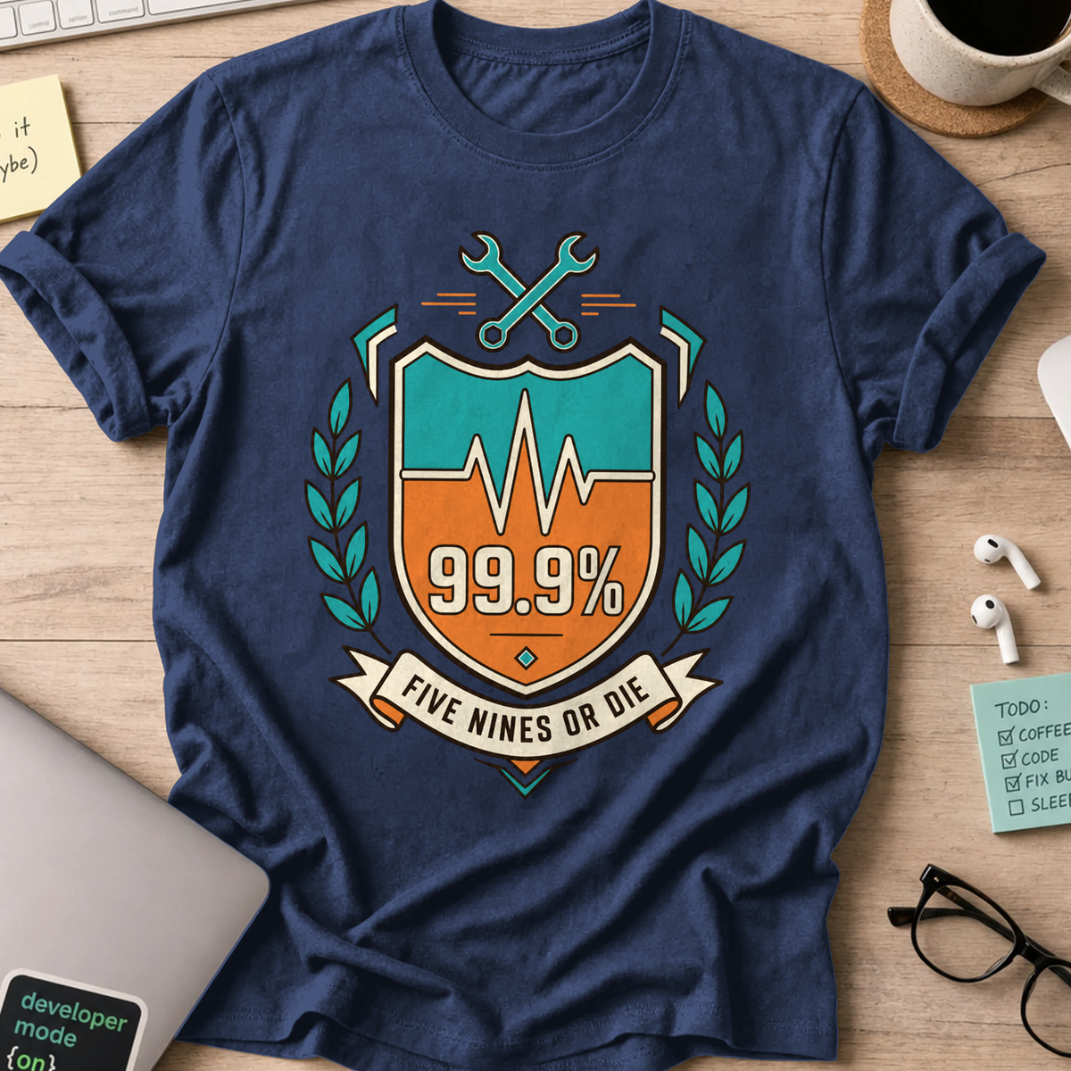 Five Nines or Die Shirt — Navy
