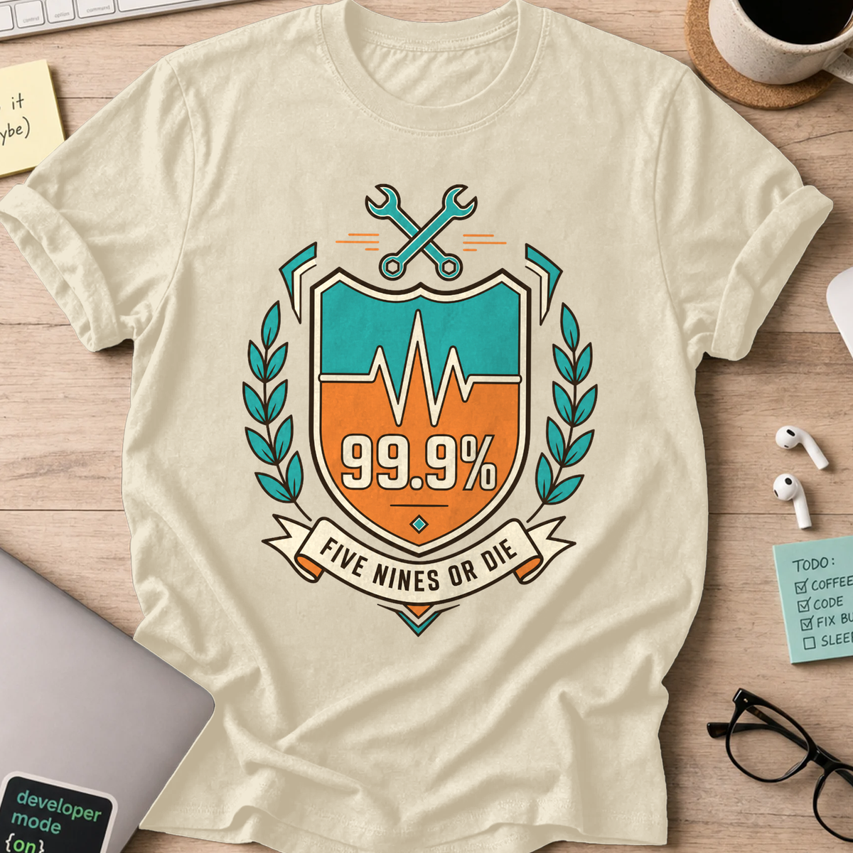 Five Nines or Die Shirt — Natural