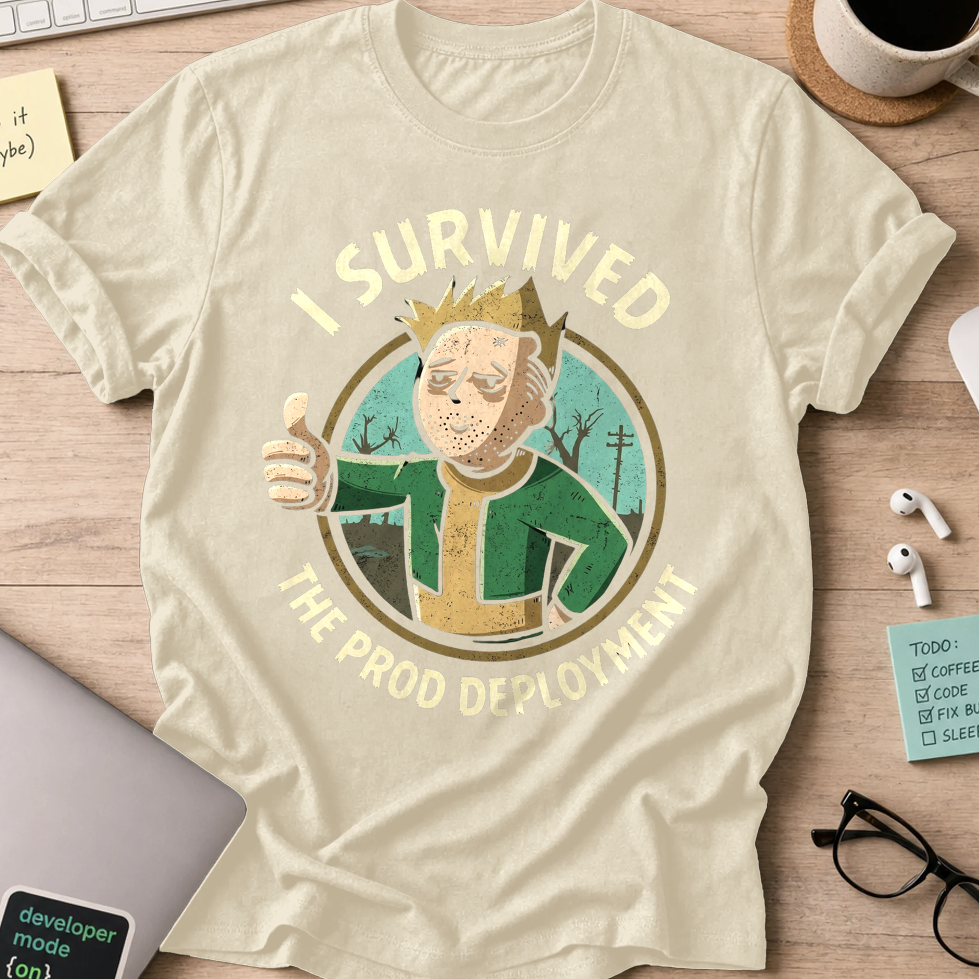 I Survived The Prod Deployment Shirt - Natural
