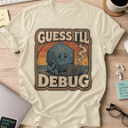 Guess I'll Debug Vintage Gamer Shirt — Natural storefront mockup