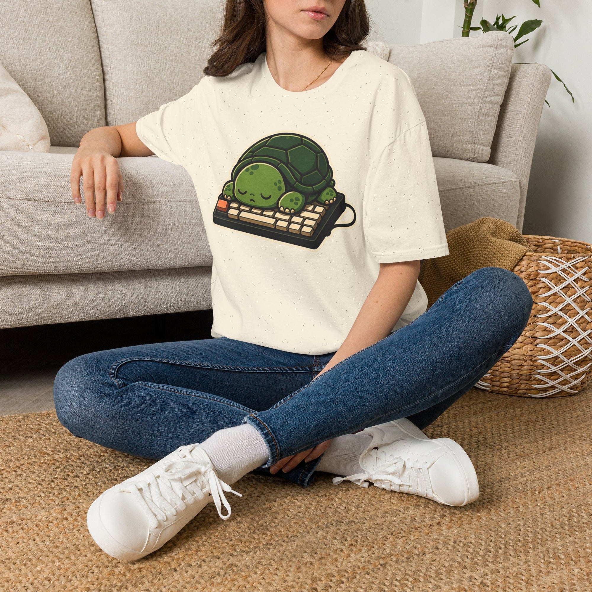 Sleeping Turtle Retro Keyboard Shirt
