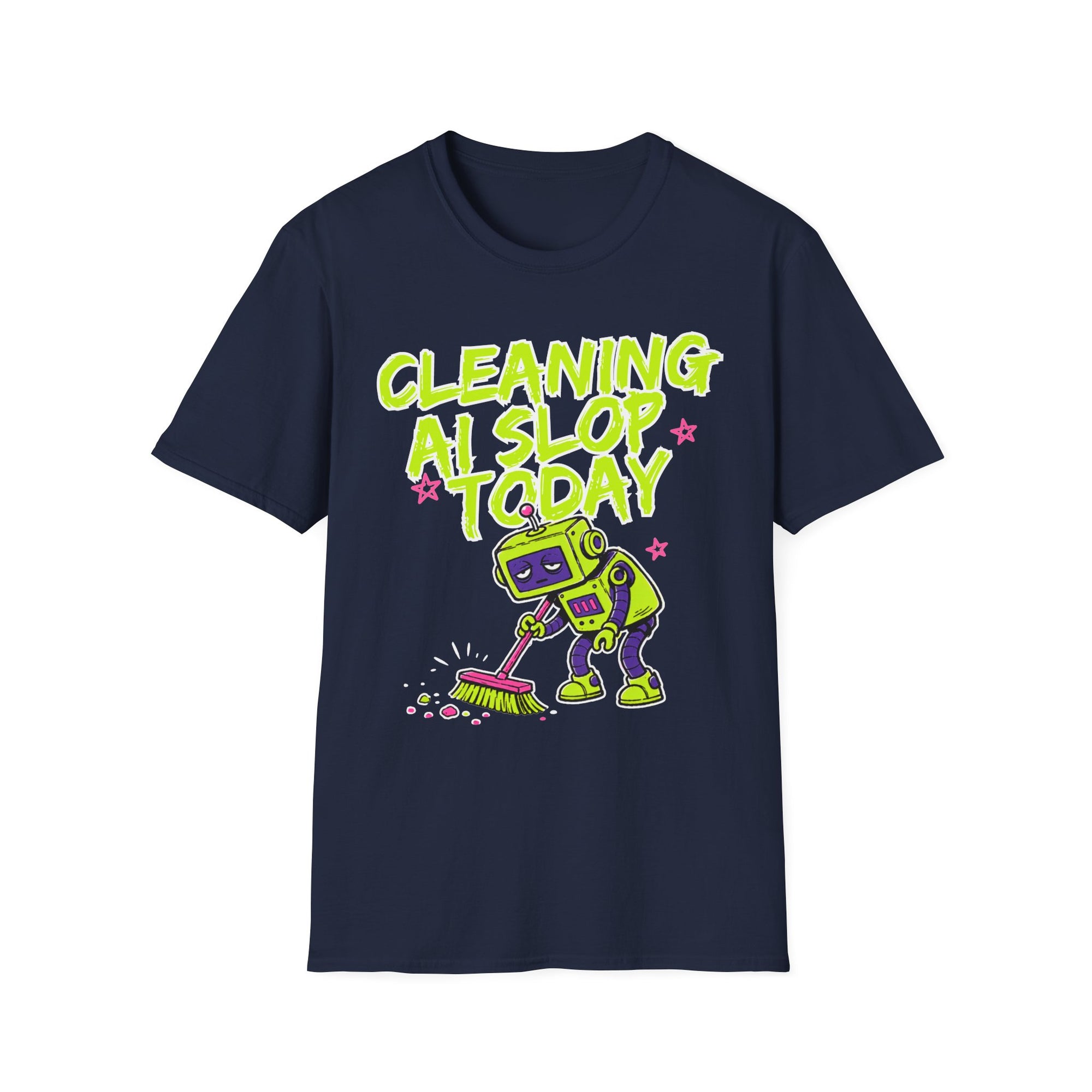 Cleaning AI Slop Today Graffiti Robot Shirt