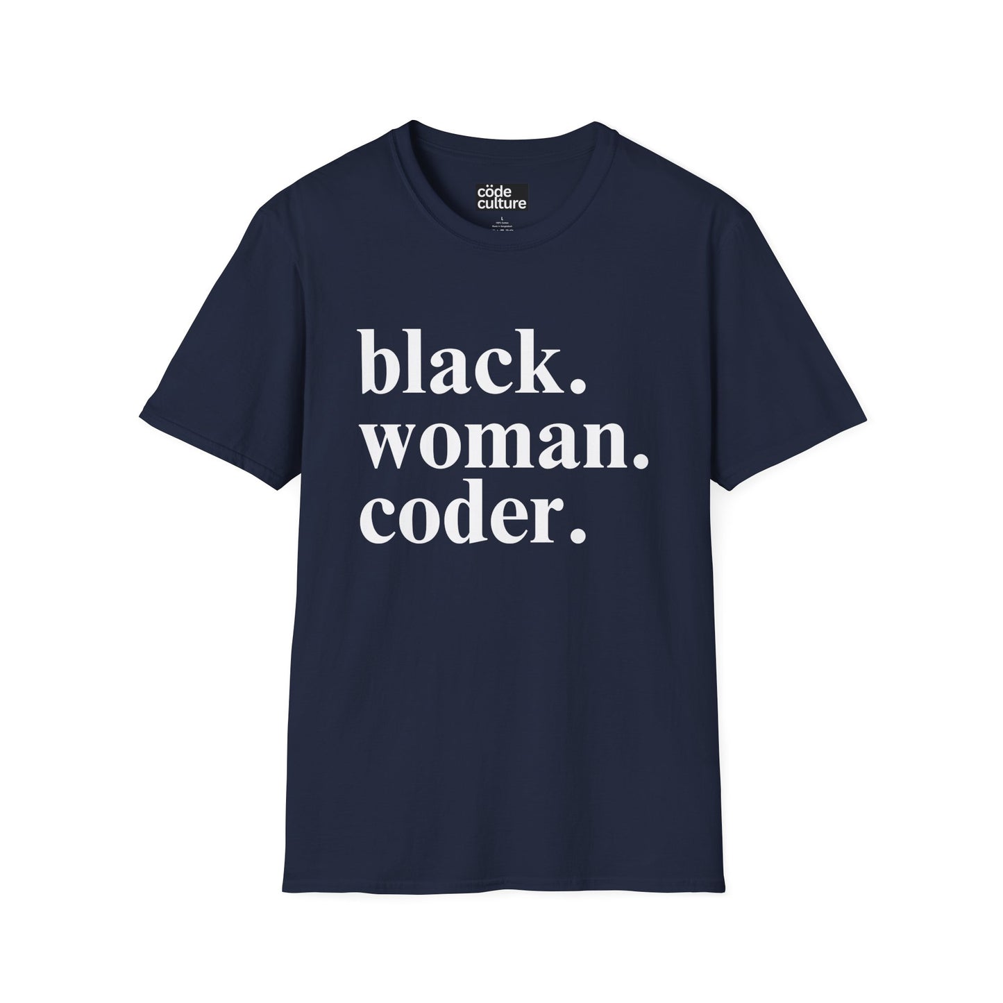 black woman coder shirt