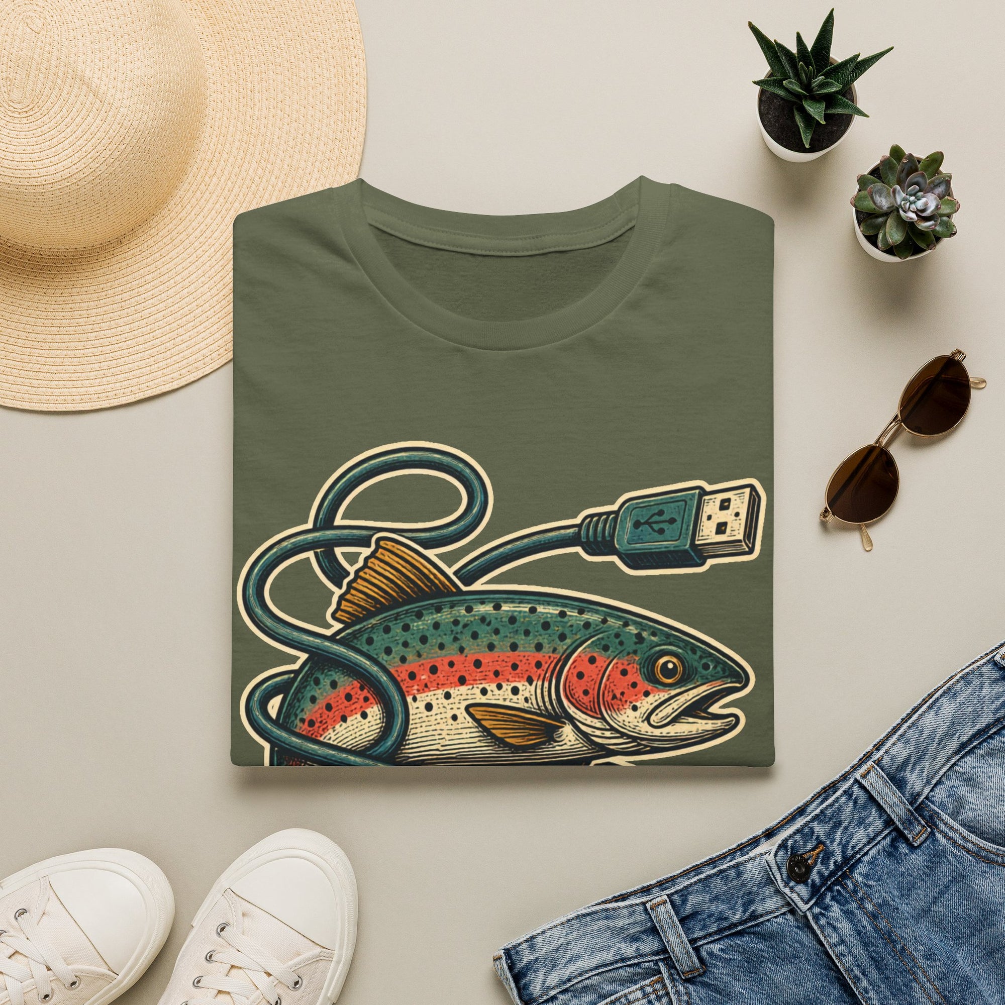 Phishing Vintage Fish Shirt