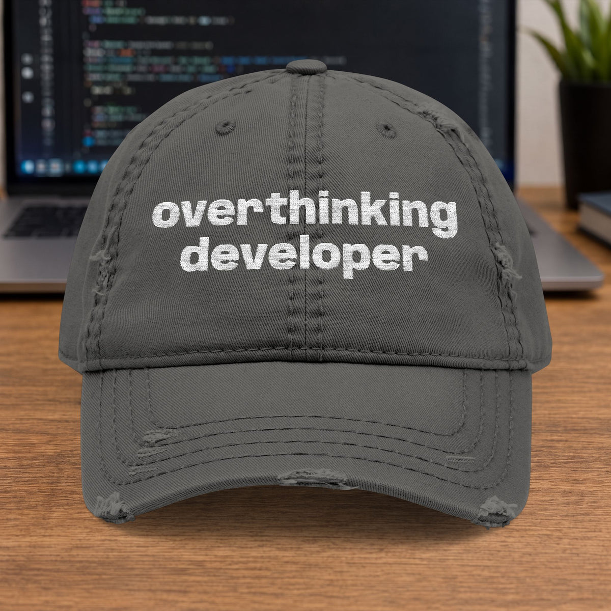 overthinking developer Embroidered Cap