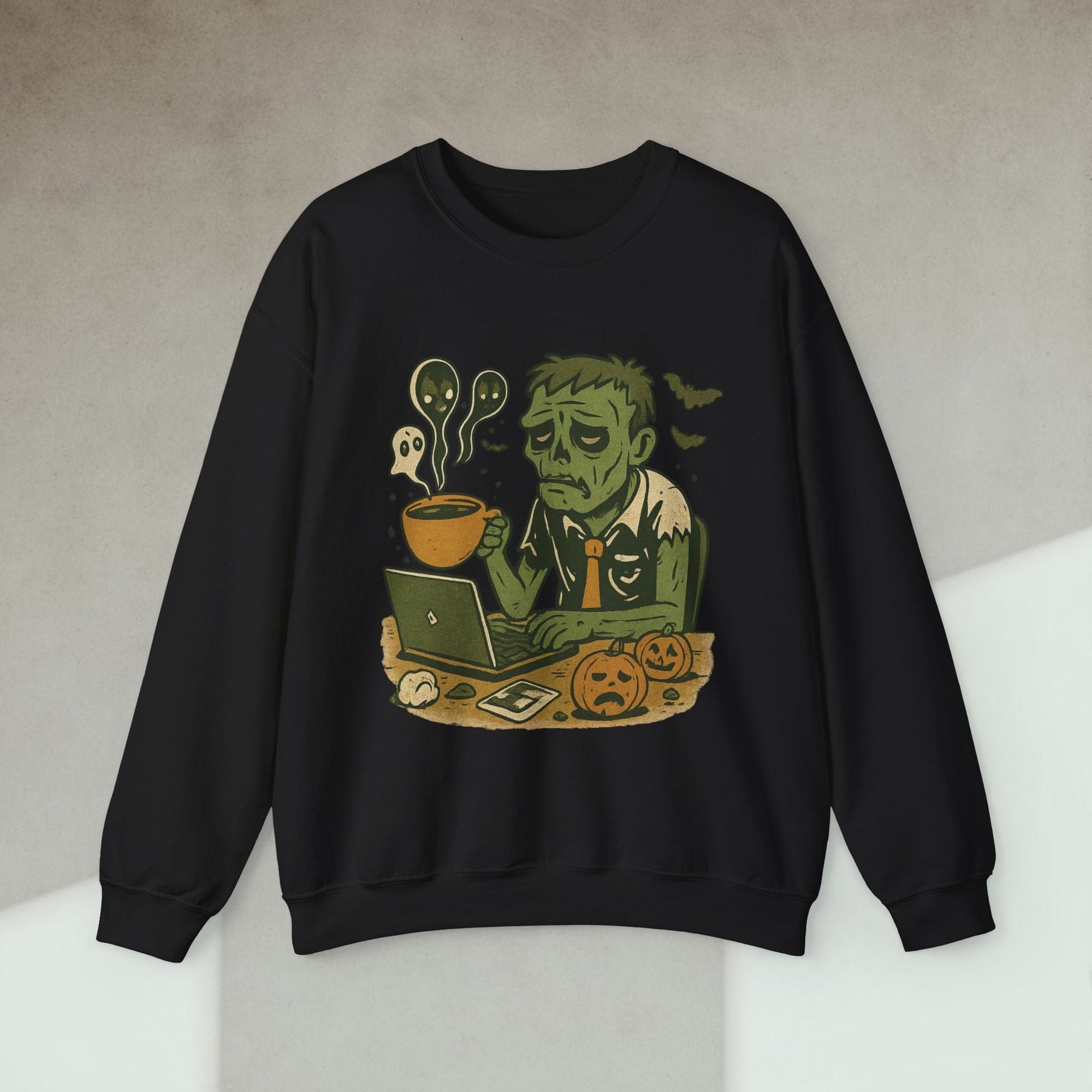 tired developer zombie sweatshirt