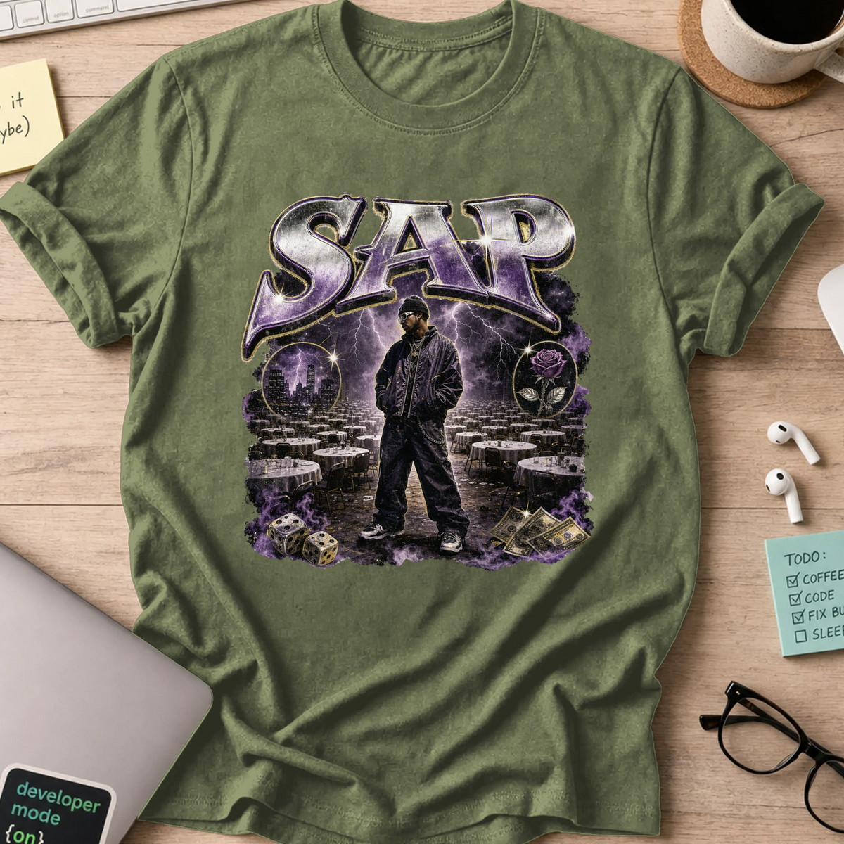 Nerd Collection Artwork 017 Shirt - Military Green mockup