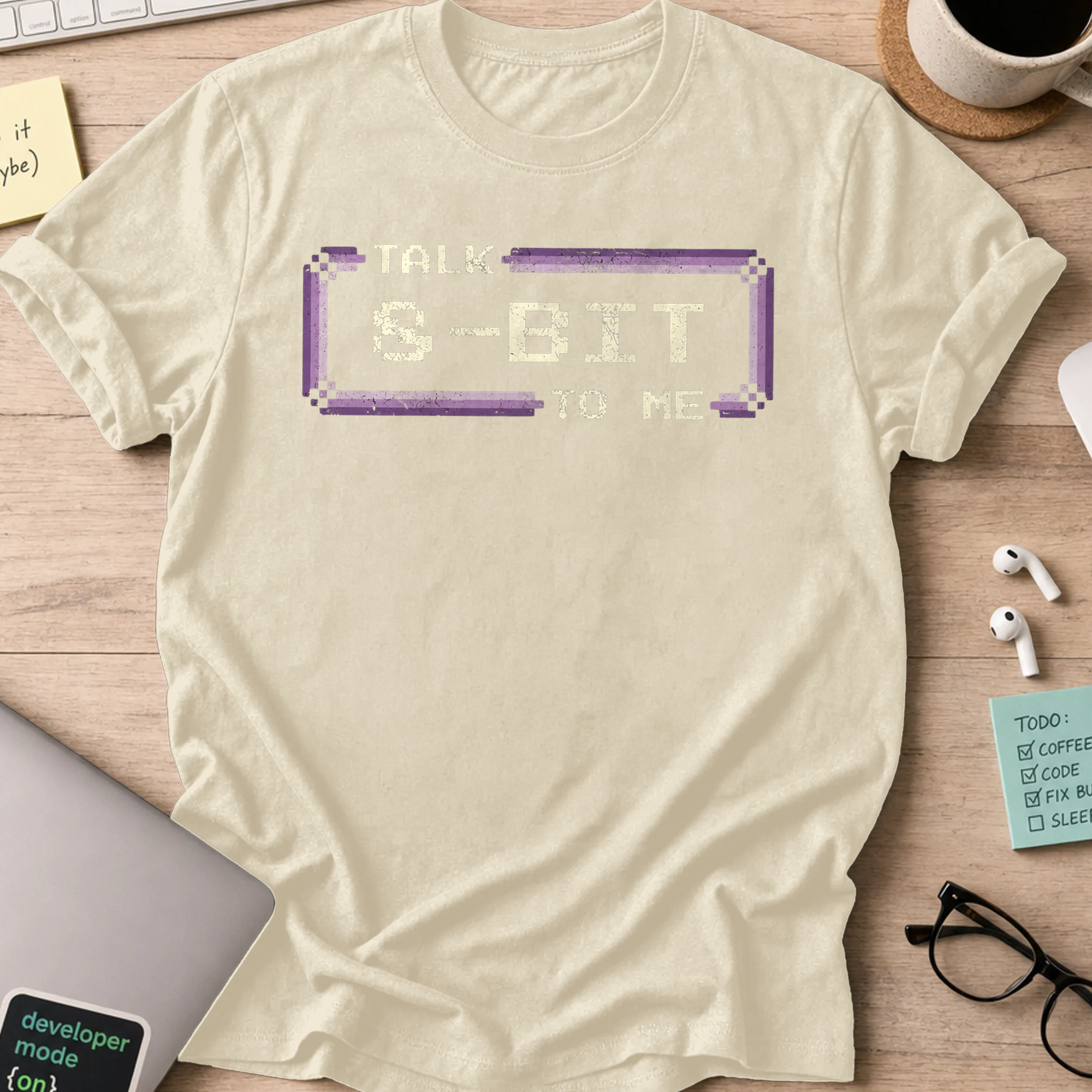 Talk 8 Bit To Me Shirt - Natural