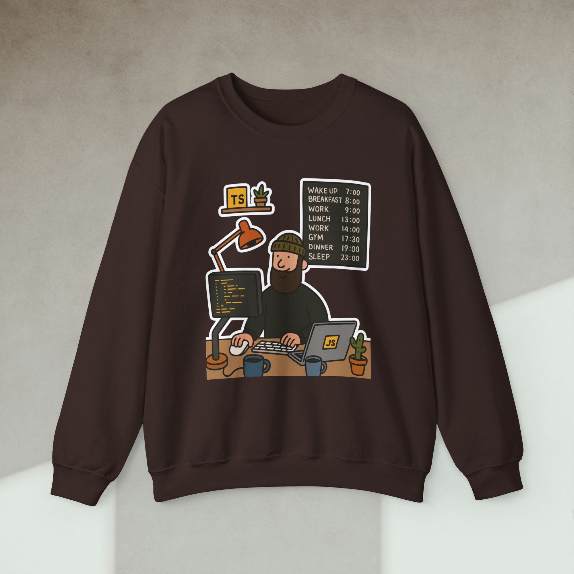 developer daily schedule sweatshirt