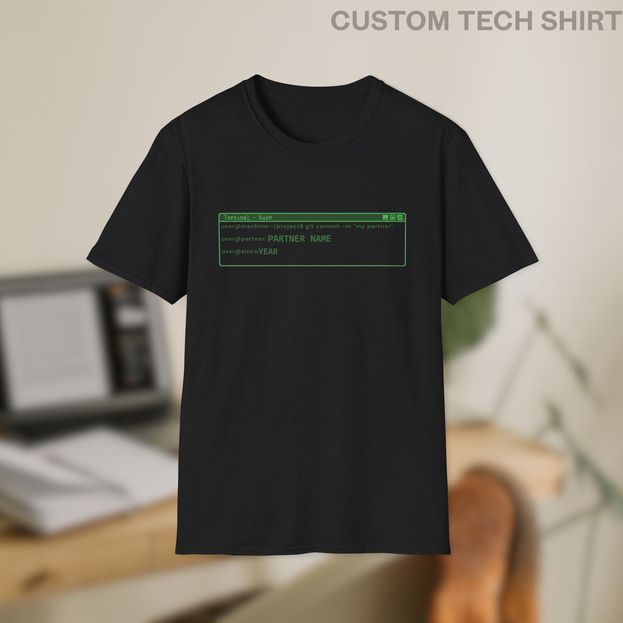 Git Commit -m "My Partner" Custom Shirt