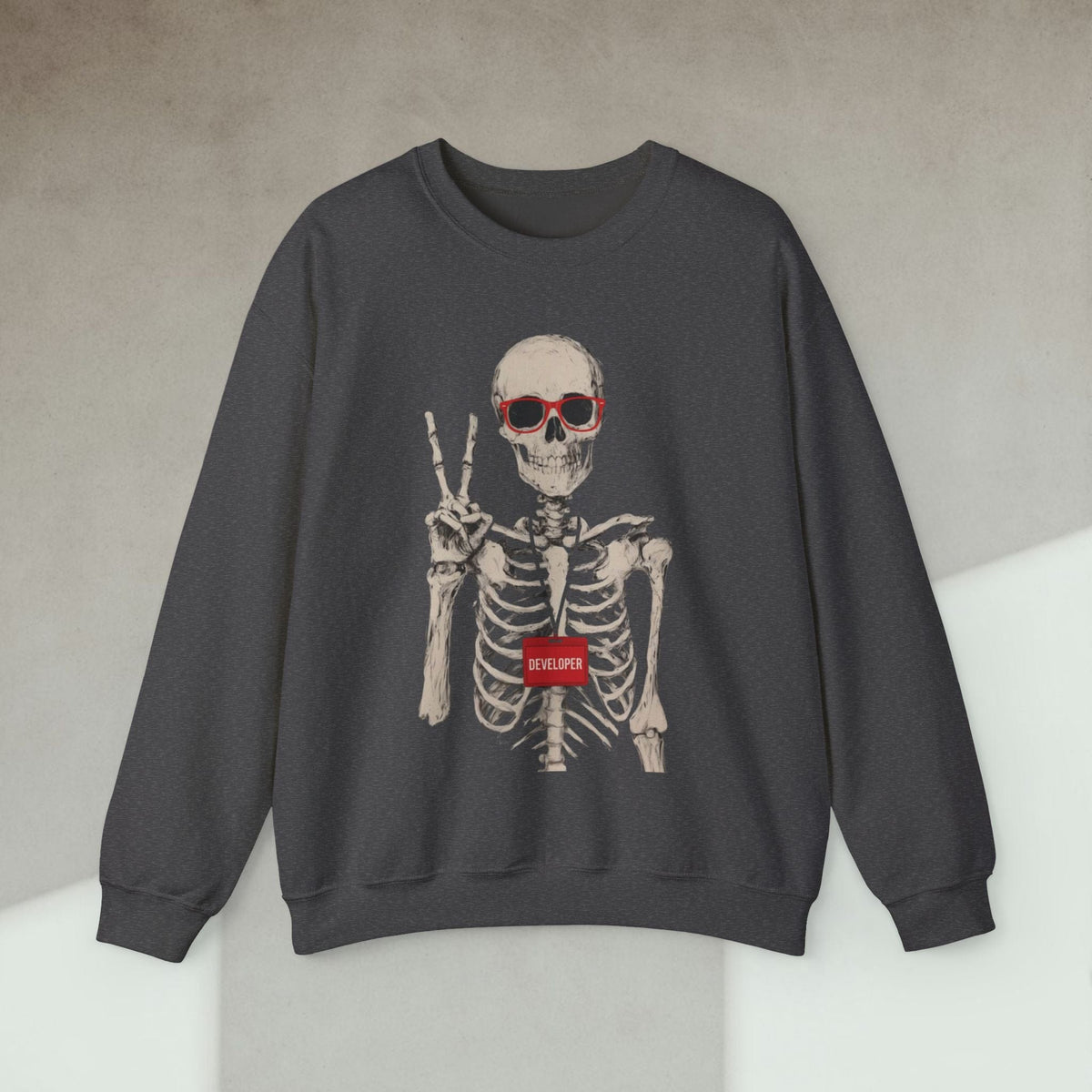 Code Culture skeleton developer sweatshirt funny programmer Sweatshirt in S — Code Culture developer clothing