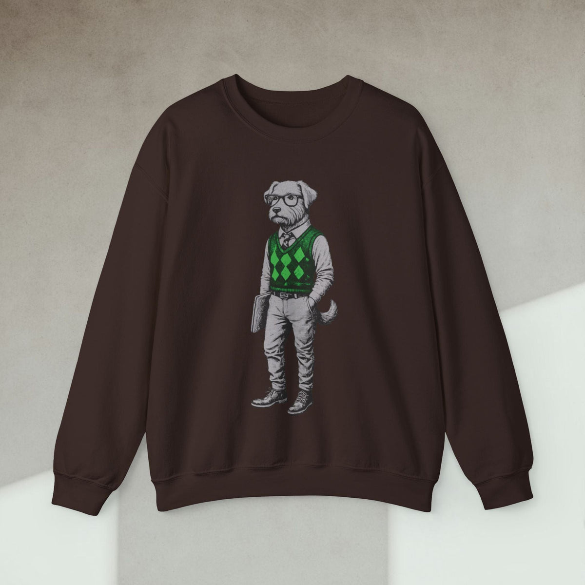 Code Culture dog in sweater sweatshirt funny programmer Sweatshirt in S — Code Culture developer clothing