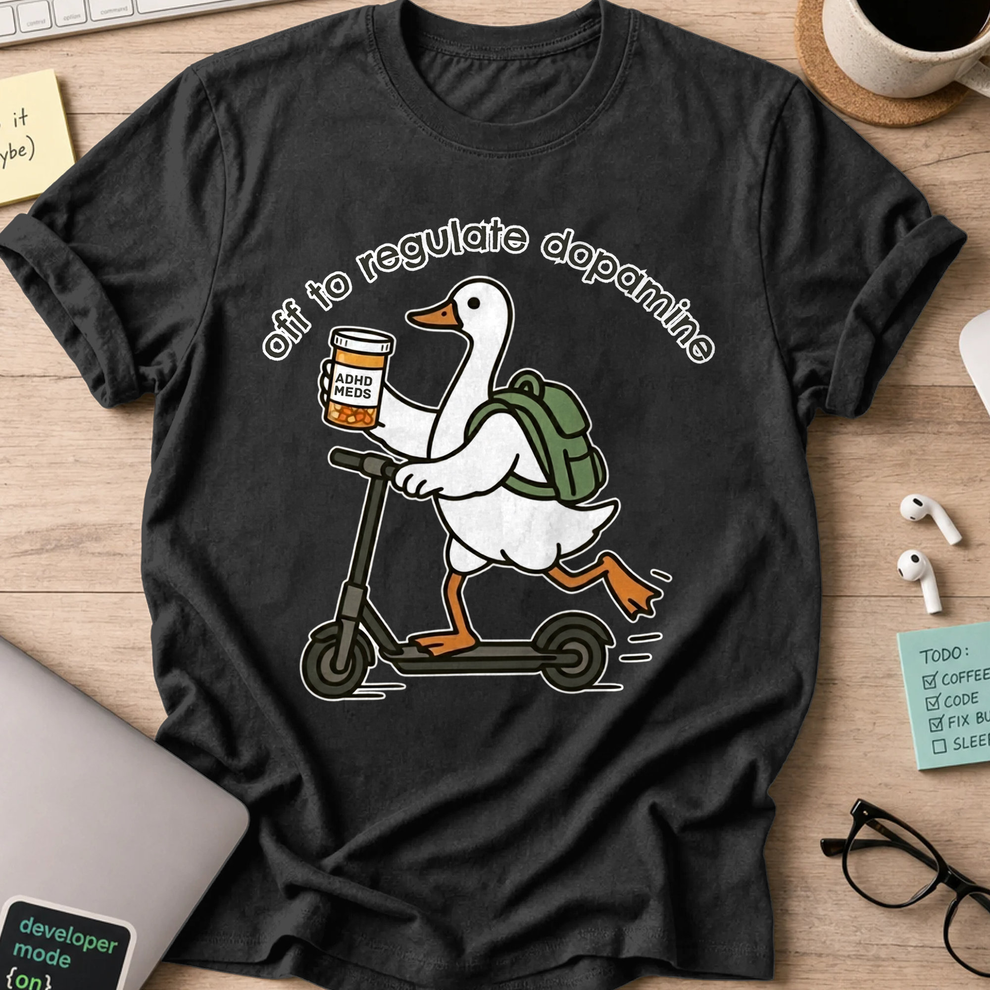Off To Regulate Dopamine Shirt - Black