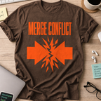 Orange Merge Conflict Shirt — Dark Chocolate