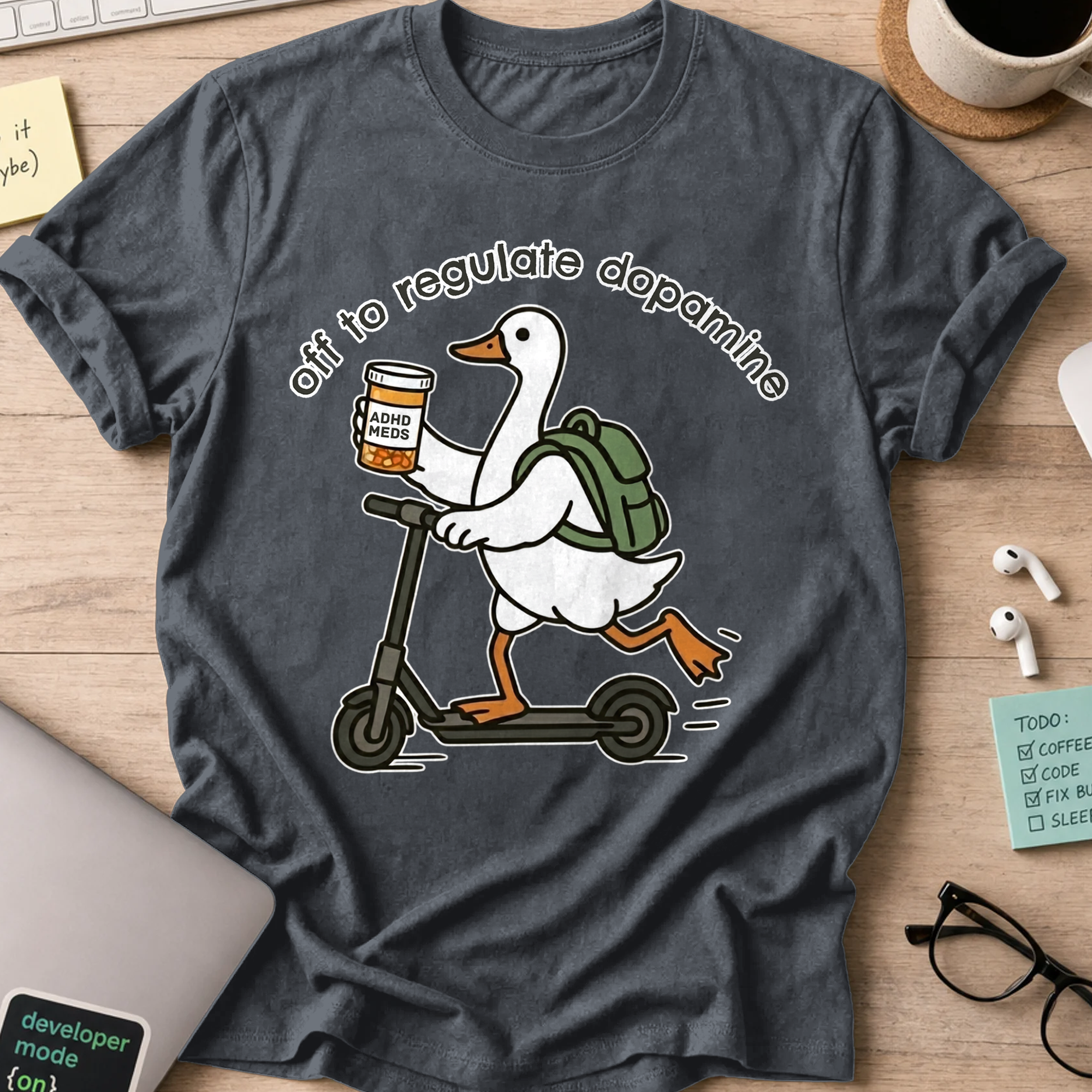 Off To Regulate Dopamine Shirt - Dark Heather