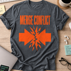 Orange Merge Conflict Shirt — Dark Heather