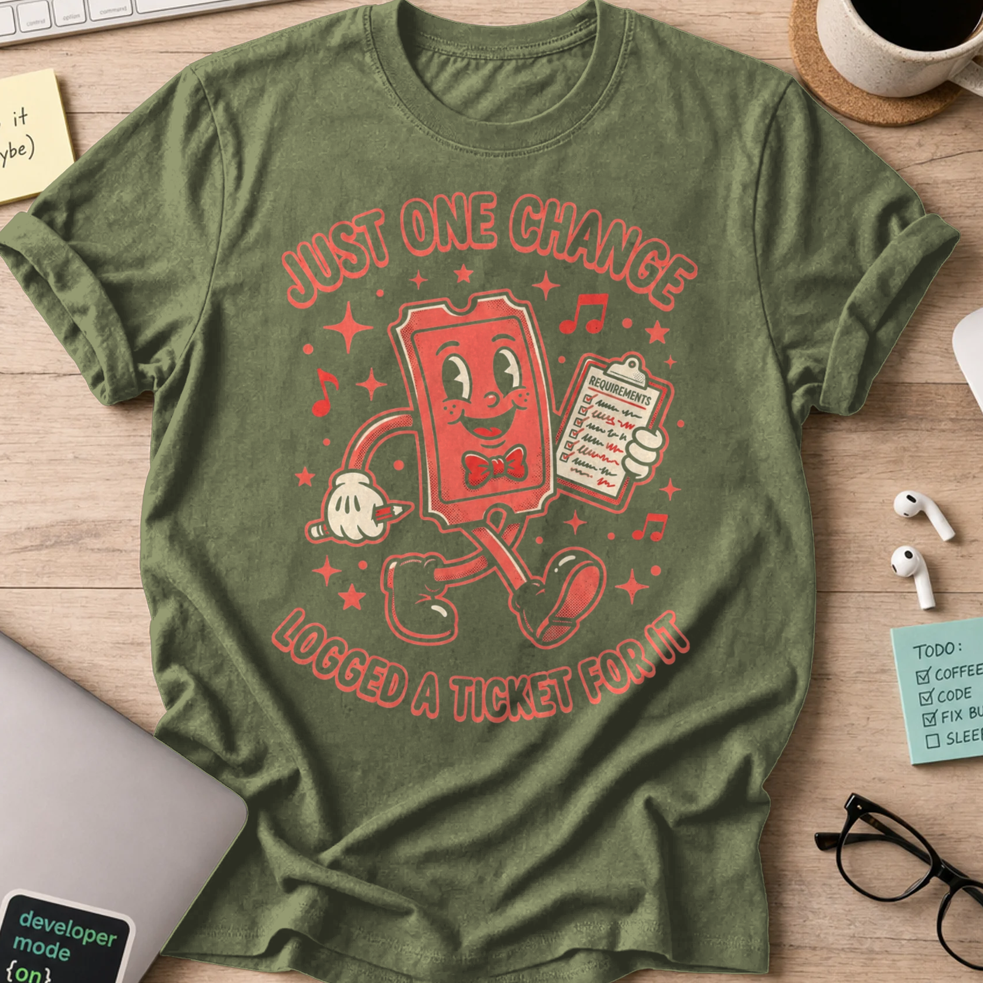 Just One Change Shirt — Military Green