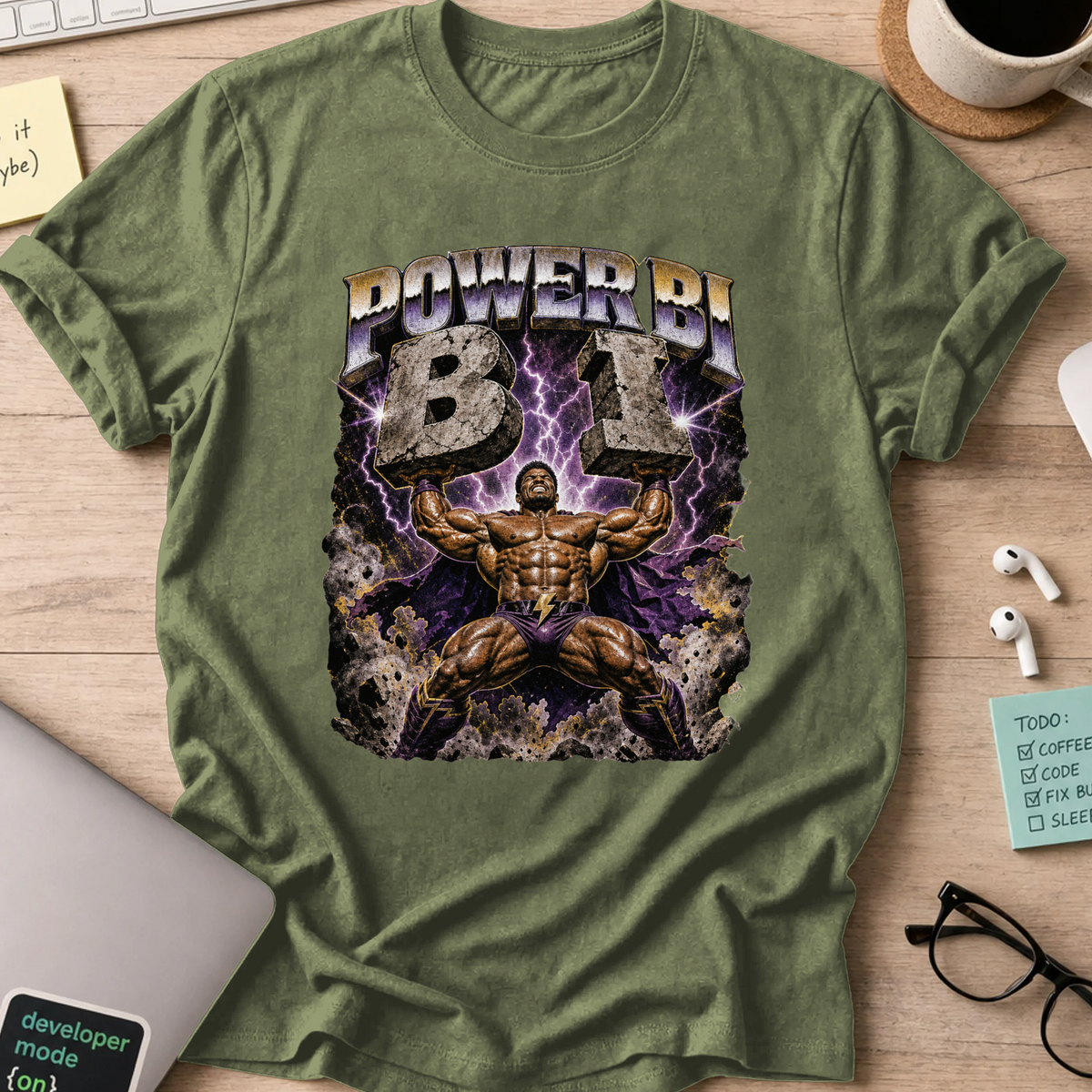 Nerd Collection Artwork 018 Shirt - Military Green mockup