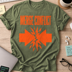Orange Merge Conflict Shirt — Military Green