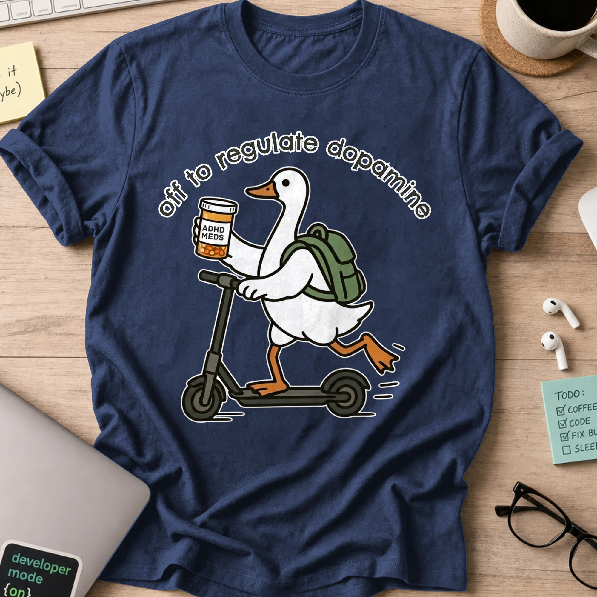 Off To Regulate Dopamine Shirt - Navy