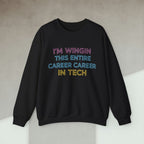 Code Culture i'm wingin this entire career sweatshirt funny programmer Sweatshirt in S — Code Culture developer clothing