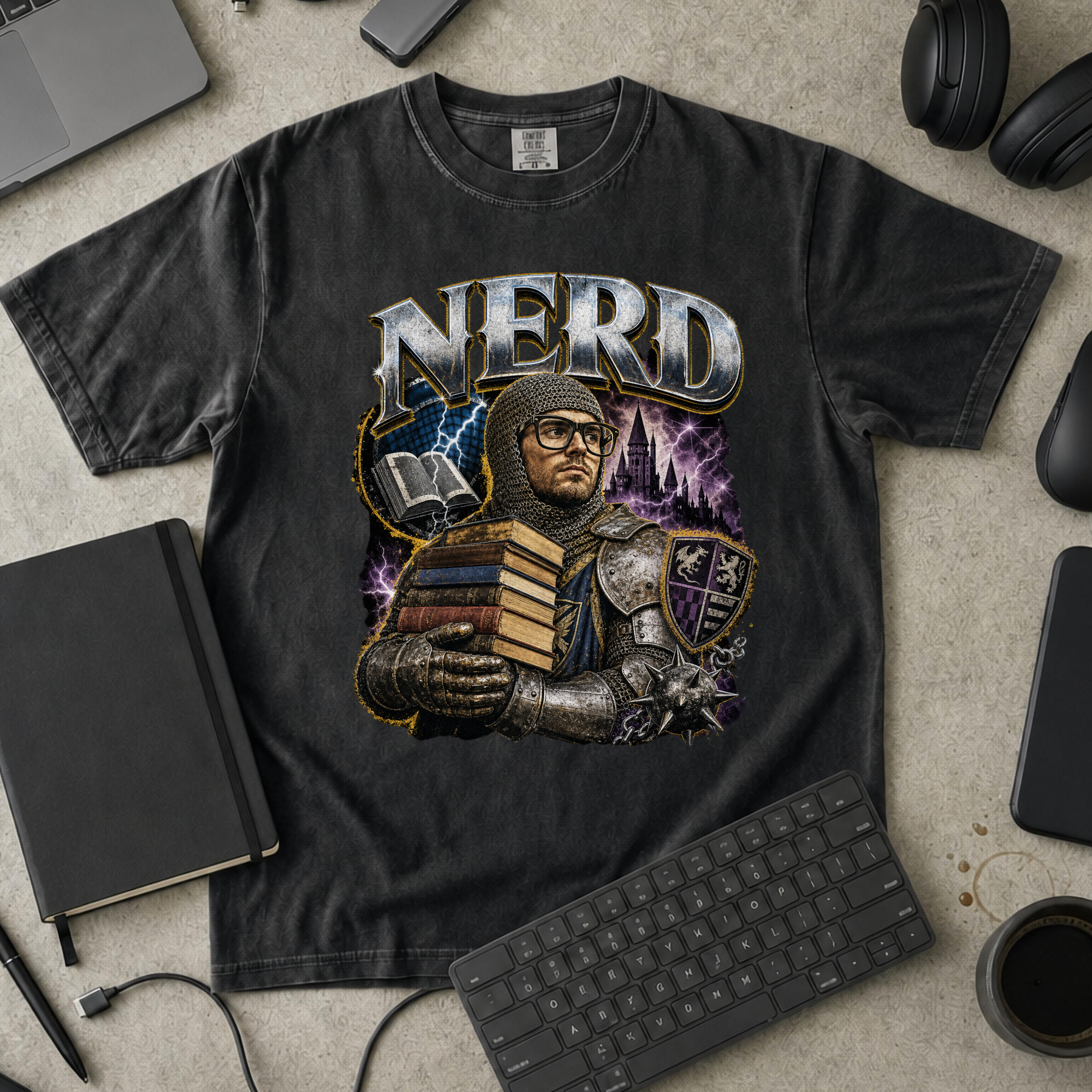 Nerd Collection Artwork 019 Premium Shirt - Black mockup
