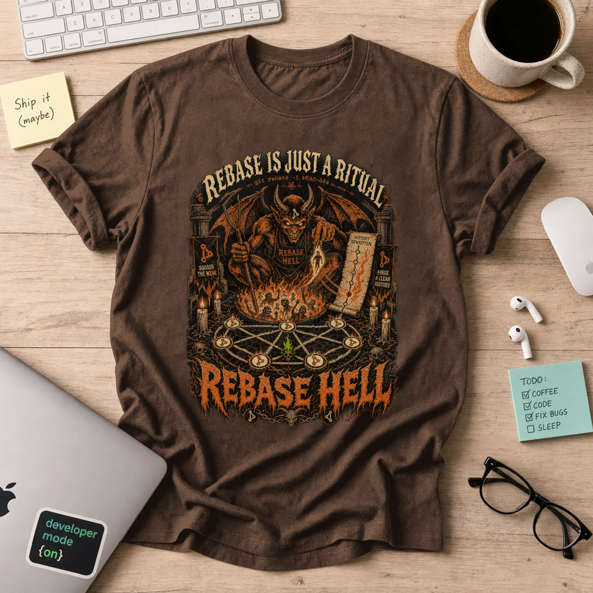 Rebase Hell Shirt — Dark Chocolate