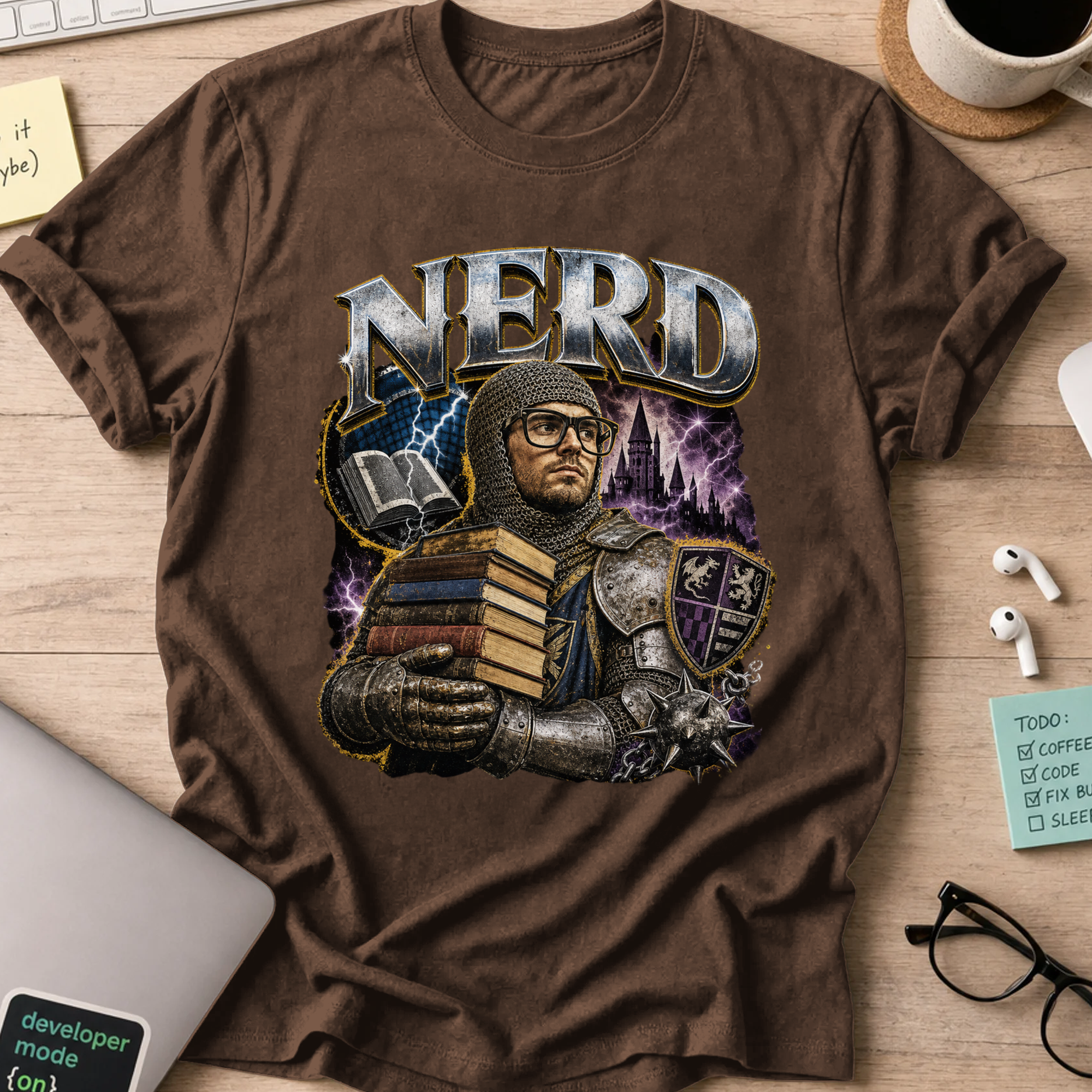Nerd Collection Artwork 019 Shirt - Dark Chocolate mockup