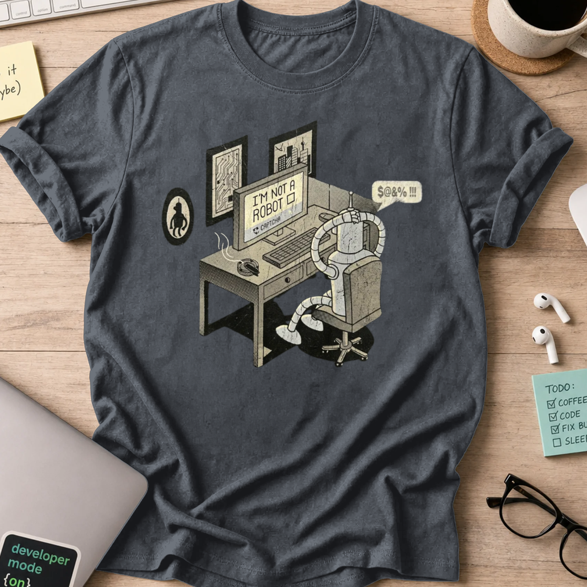 I'm Not A Robot Captcha Shirt - Dark Heather