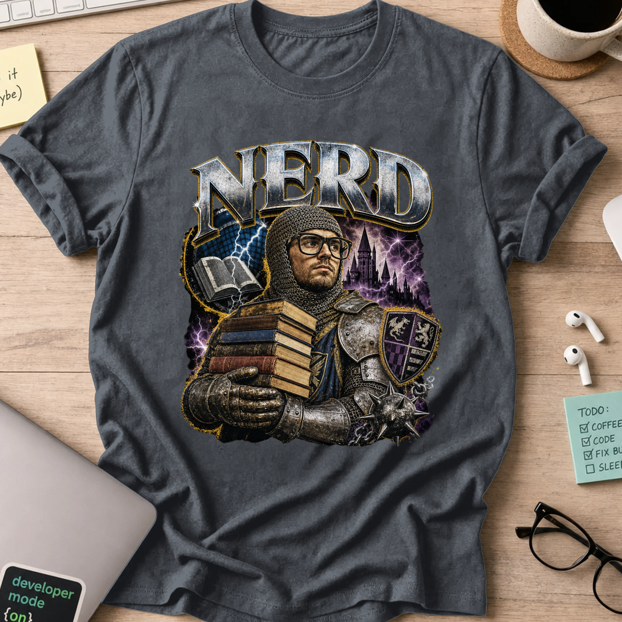 Nerd Collection Artwork 019 Shirt - Dark Heather mockup