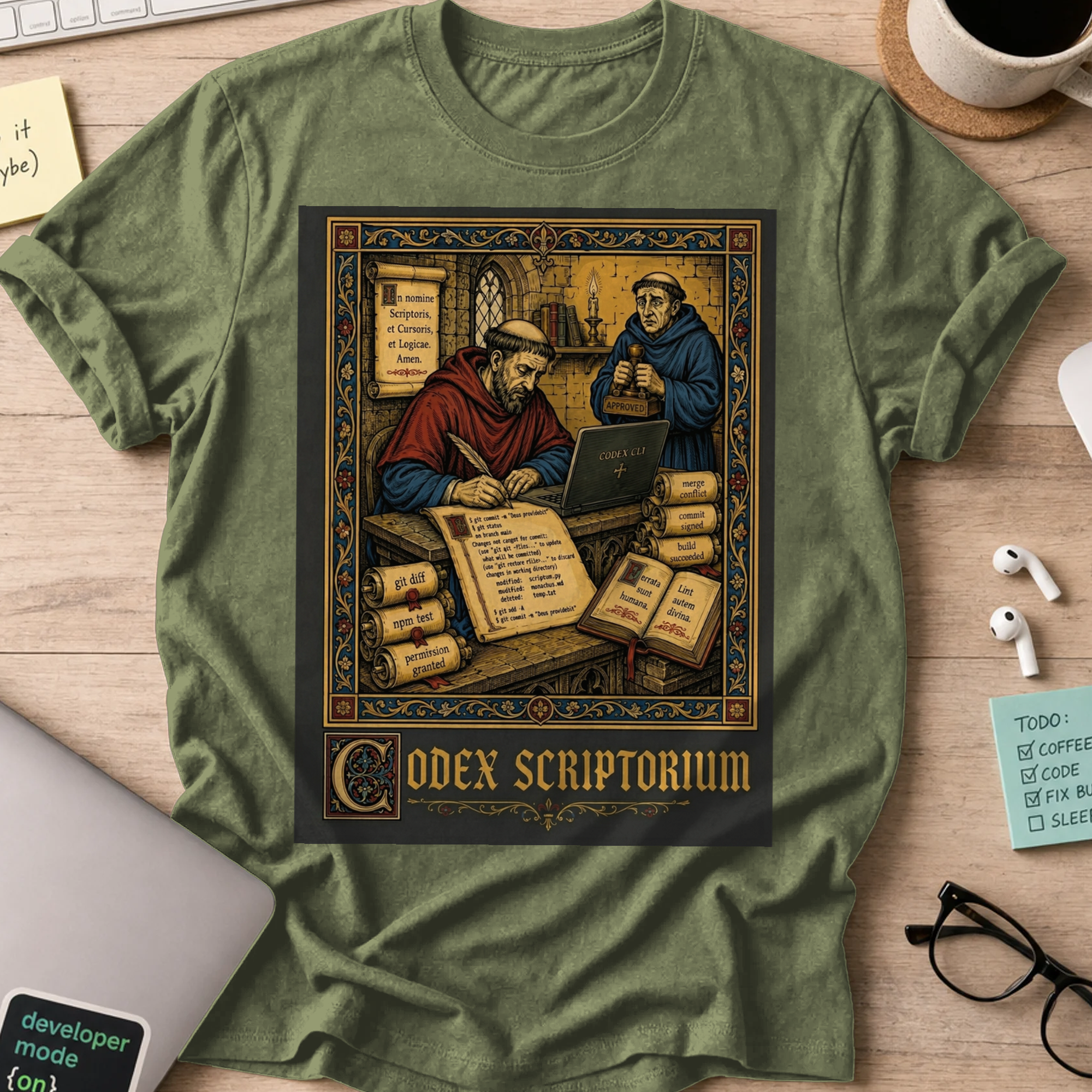 Codex Scriptorium Shirt — Military Green