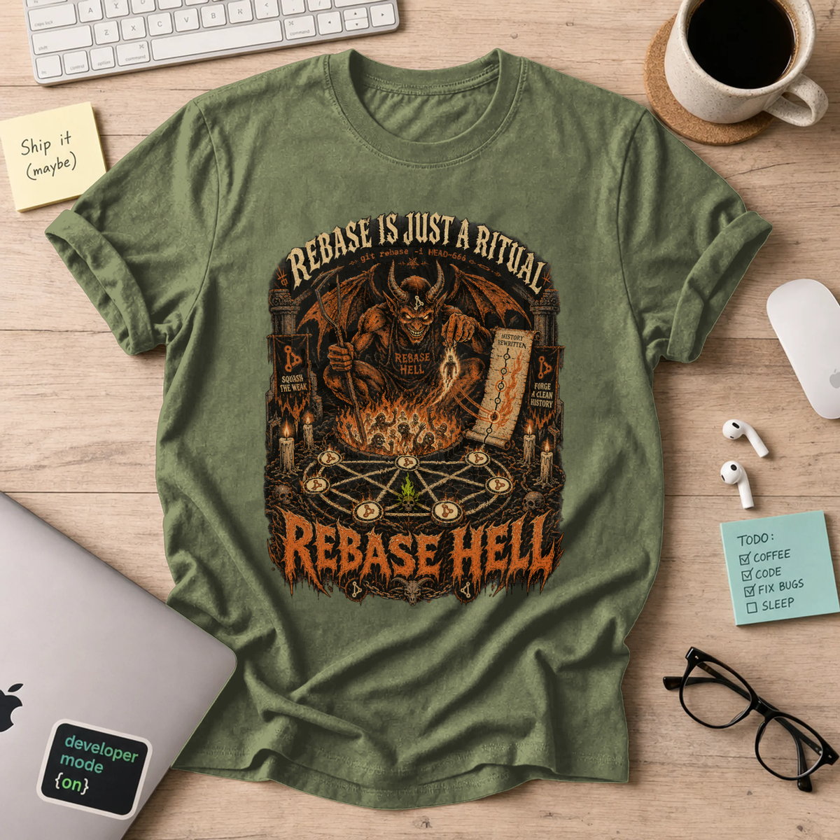 Rebase Hell Shirt — Military Green