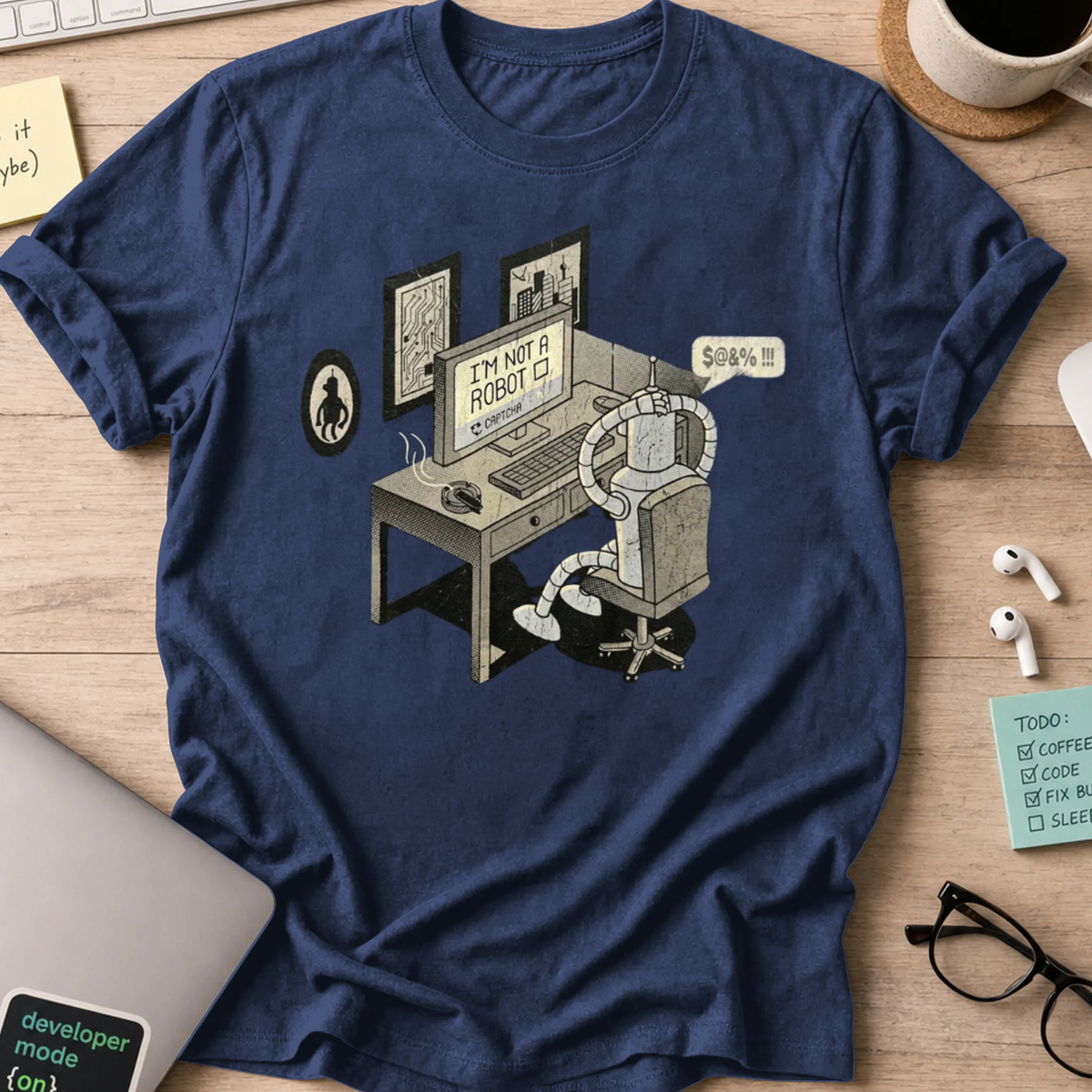 I'm Not A Robot Captcha Shirt - Navy