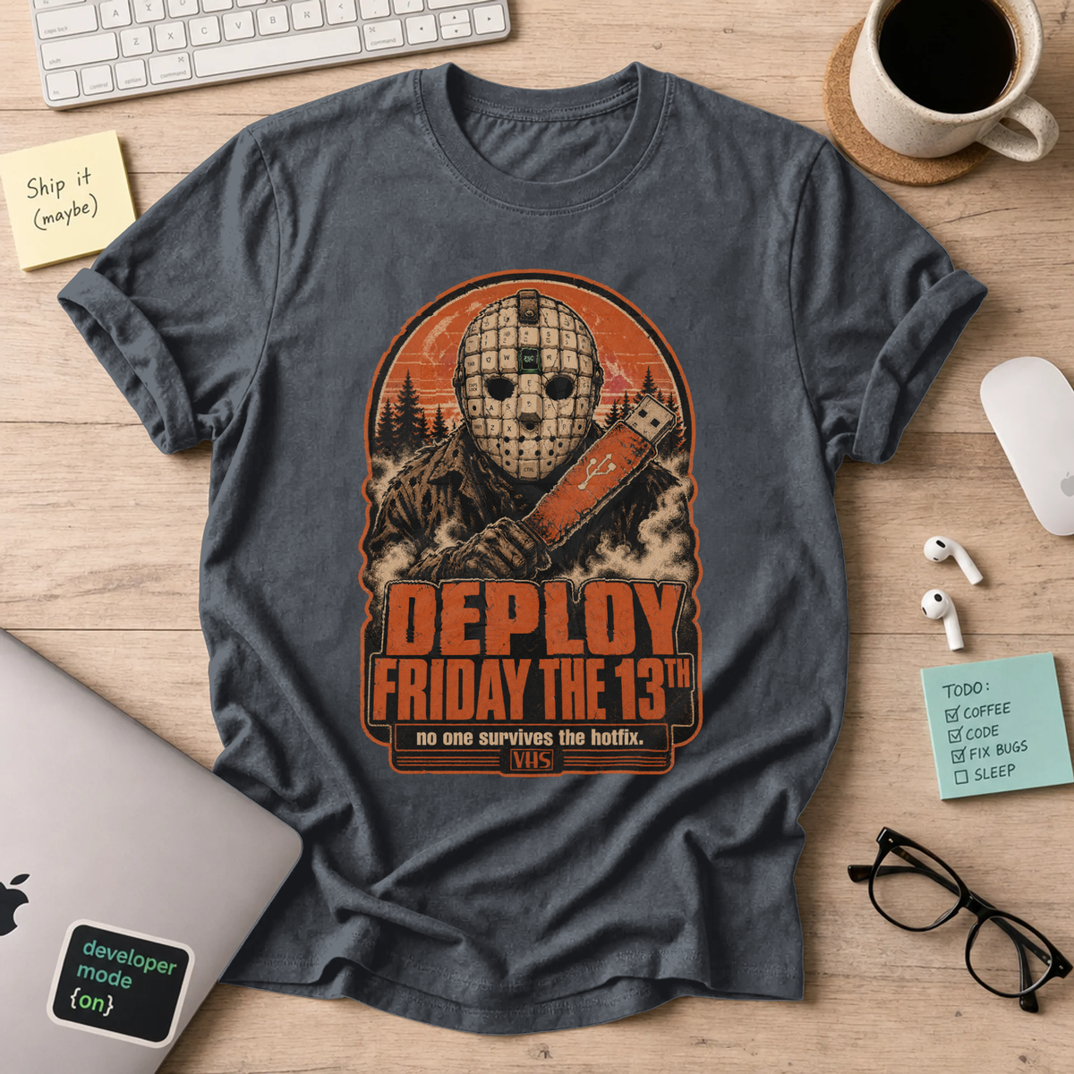 Deploy Friday the 13th Shirt — Dark Heather