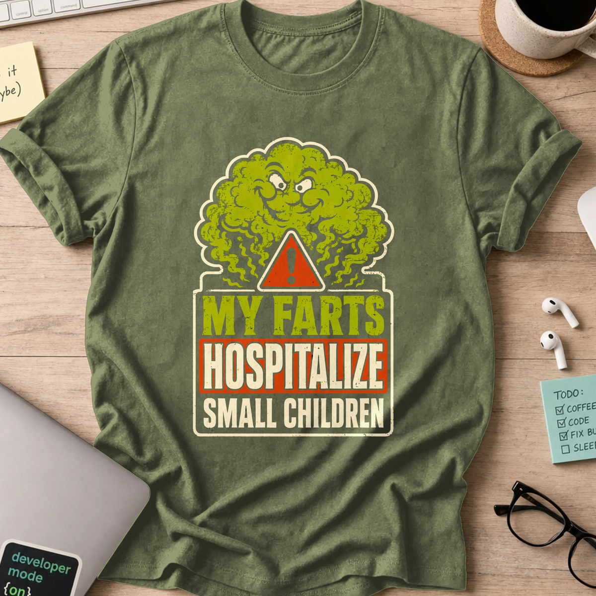 Nerd Collection Artwork 001 Shirt - Military Green mockup
