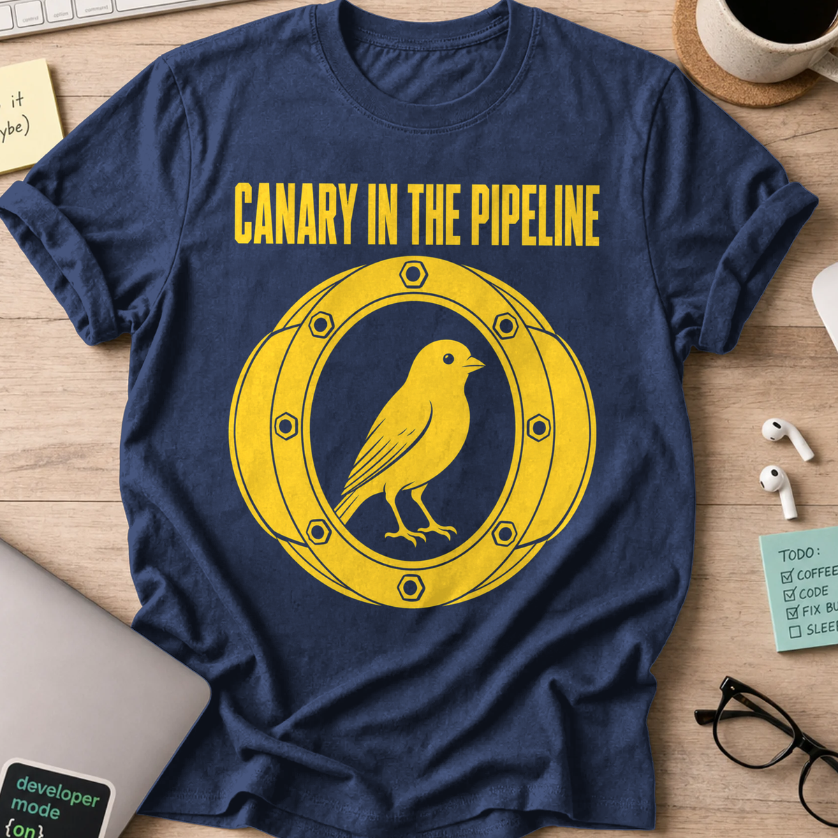 Canary in the Pipeline Shirt — Navy