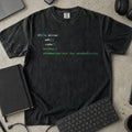 While Alive Eat Code Sleep Shirt in Black, Comfort Colors 1717 tee flat lay