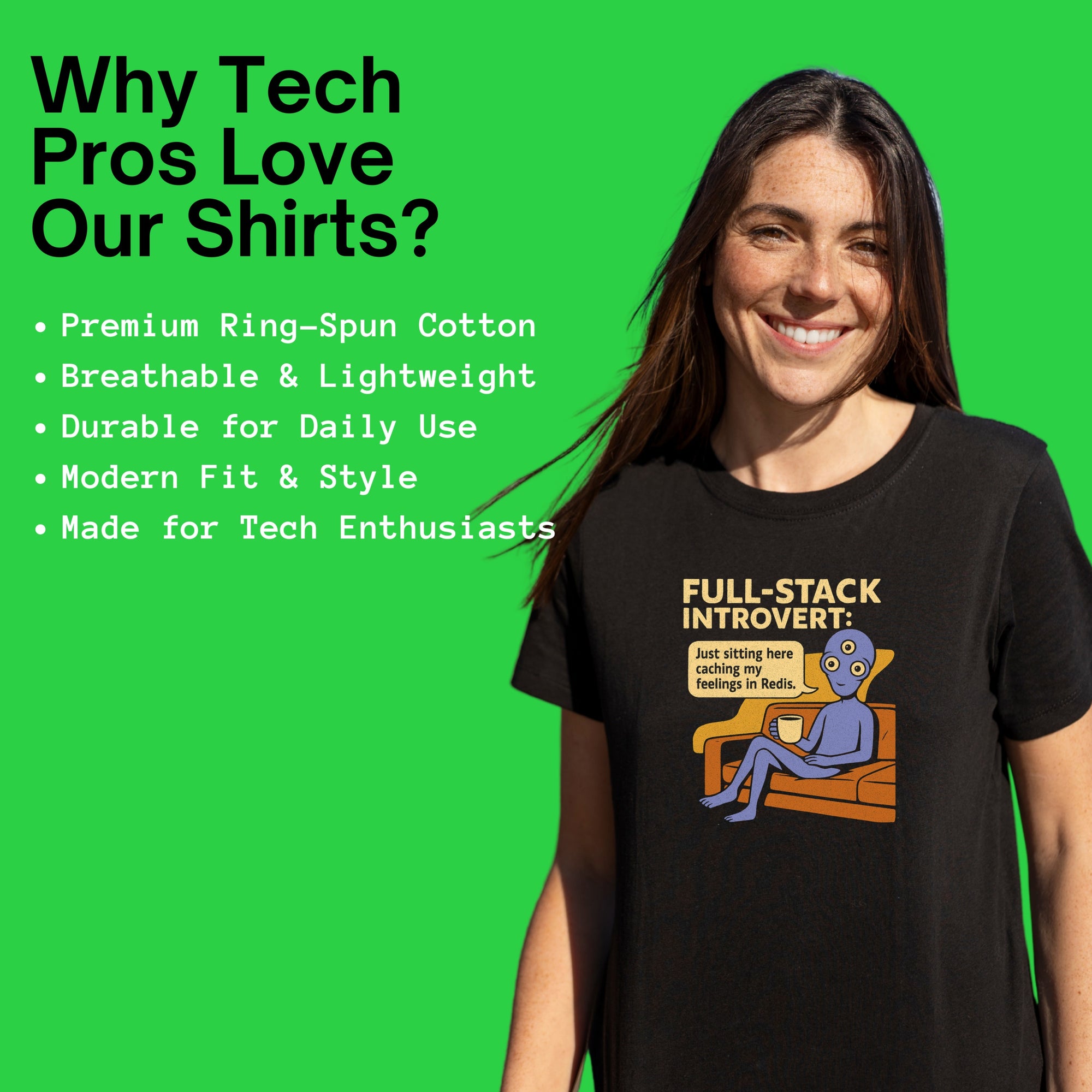 full stack introvert alien shirt