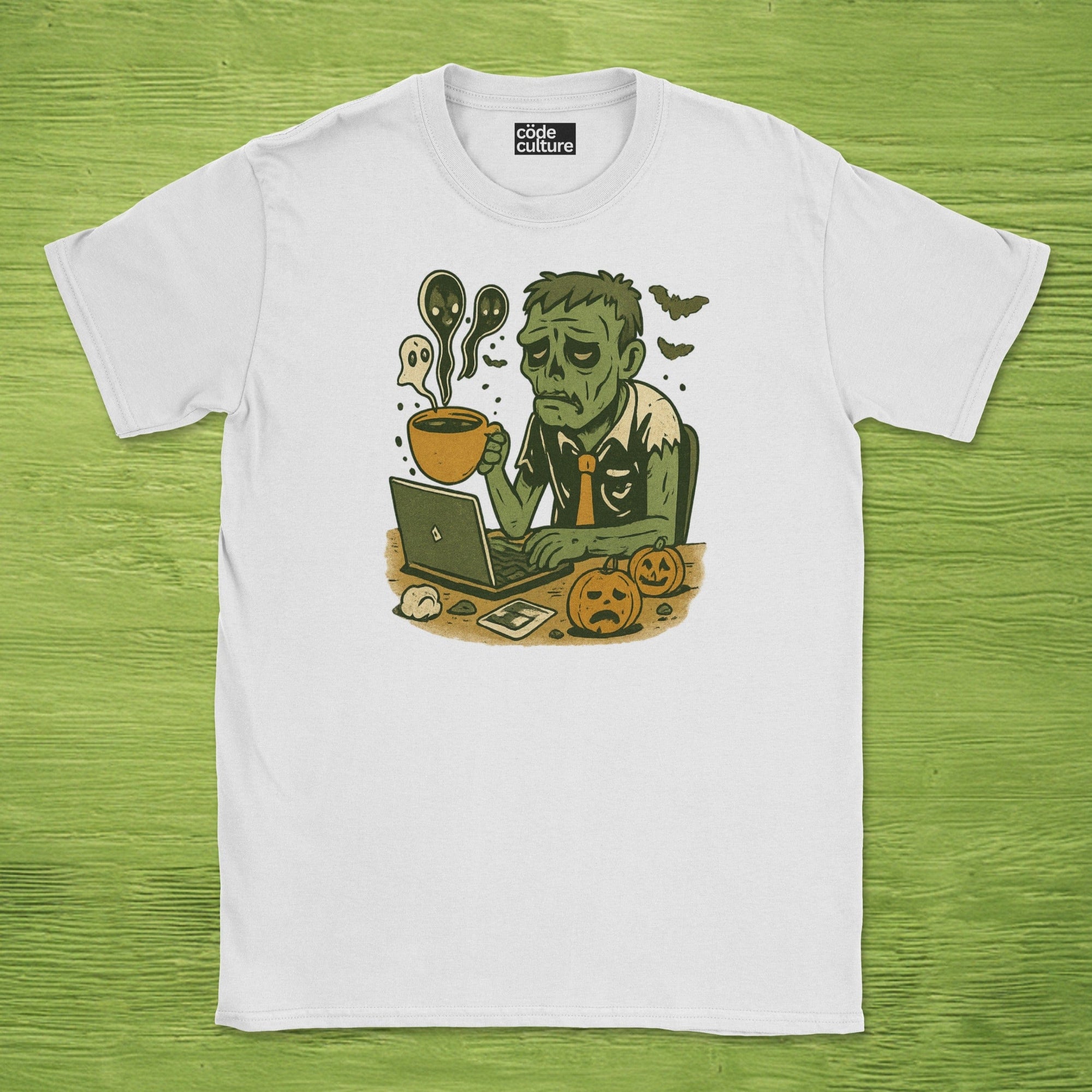 tired zombie developer shirt