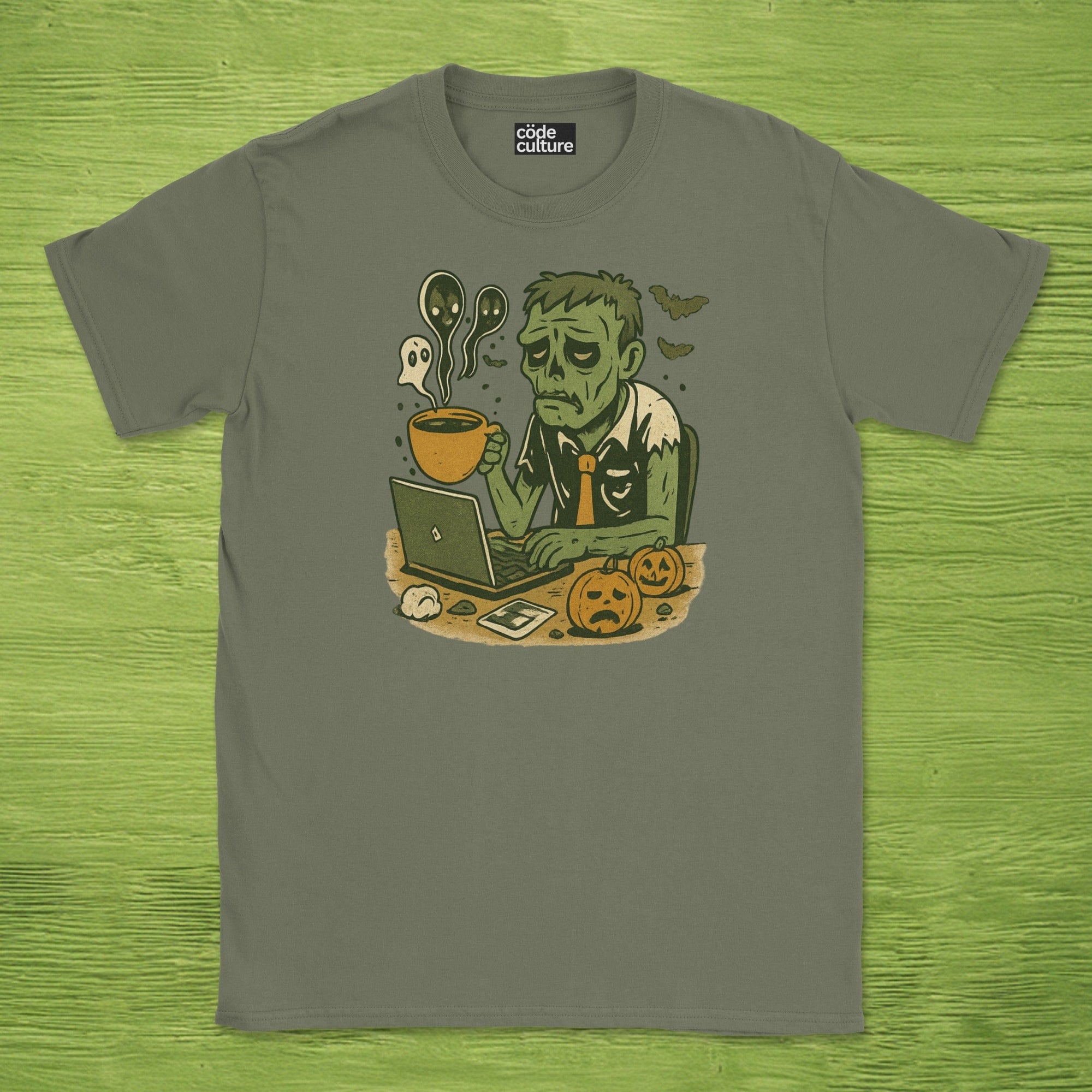 tired zombie developer shirt