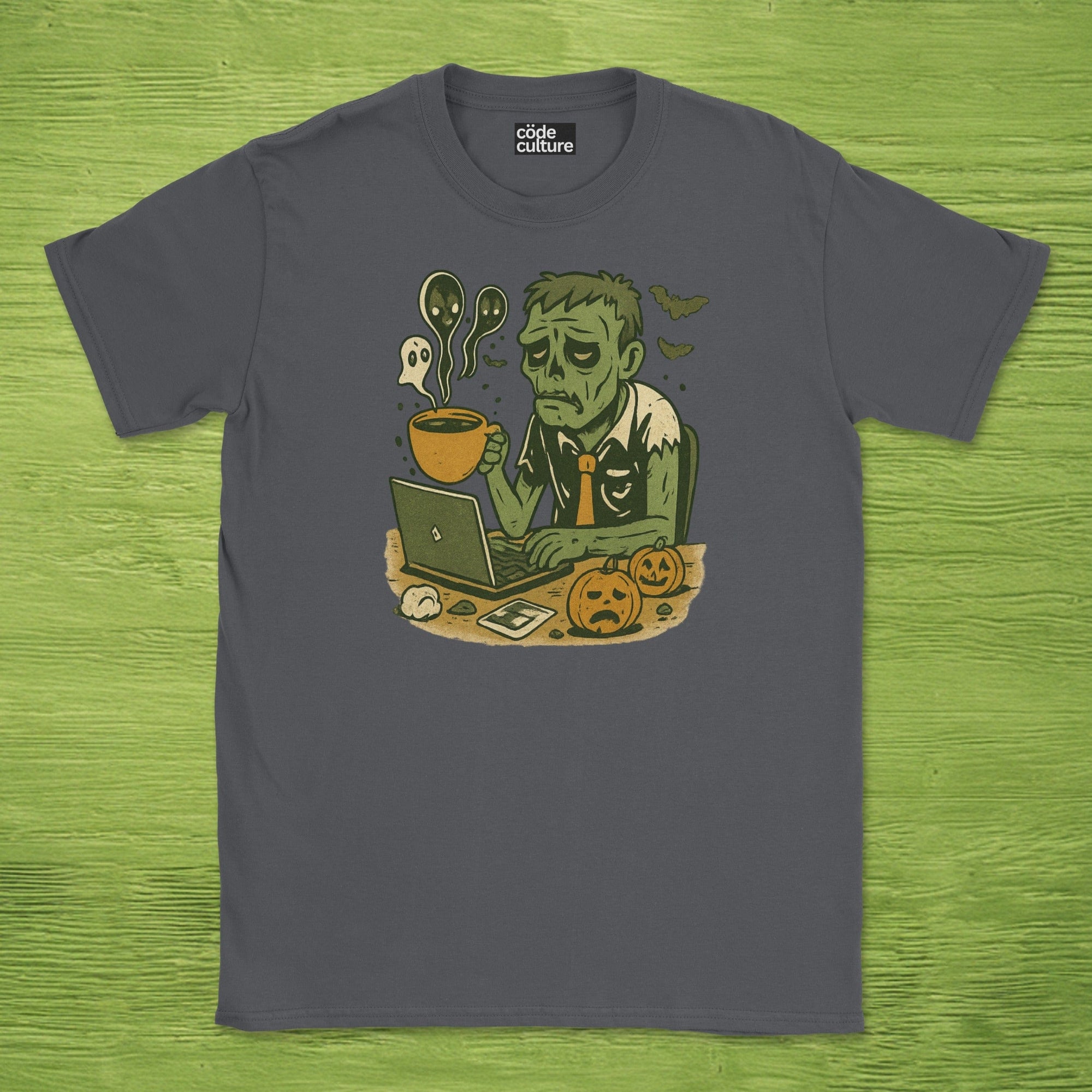 tired zombie developer shirt