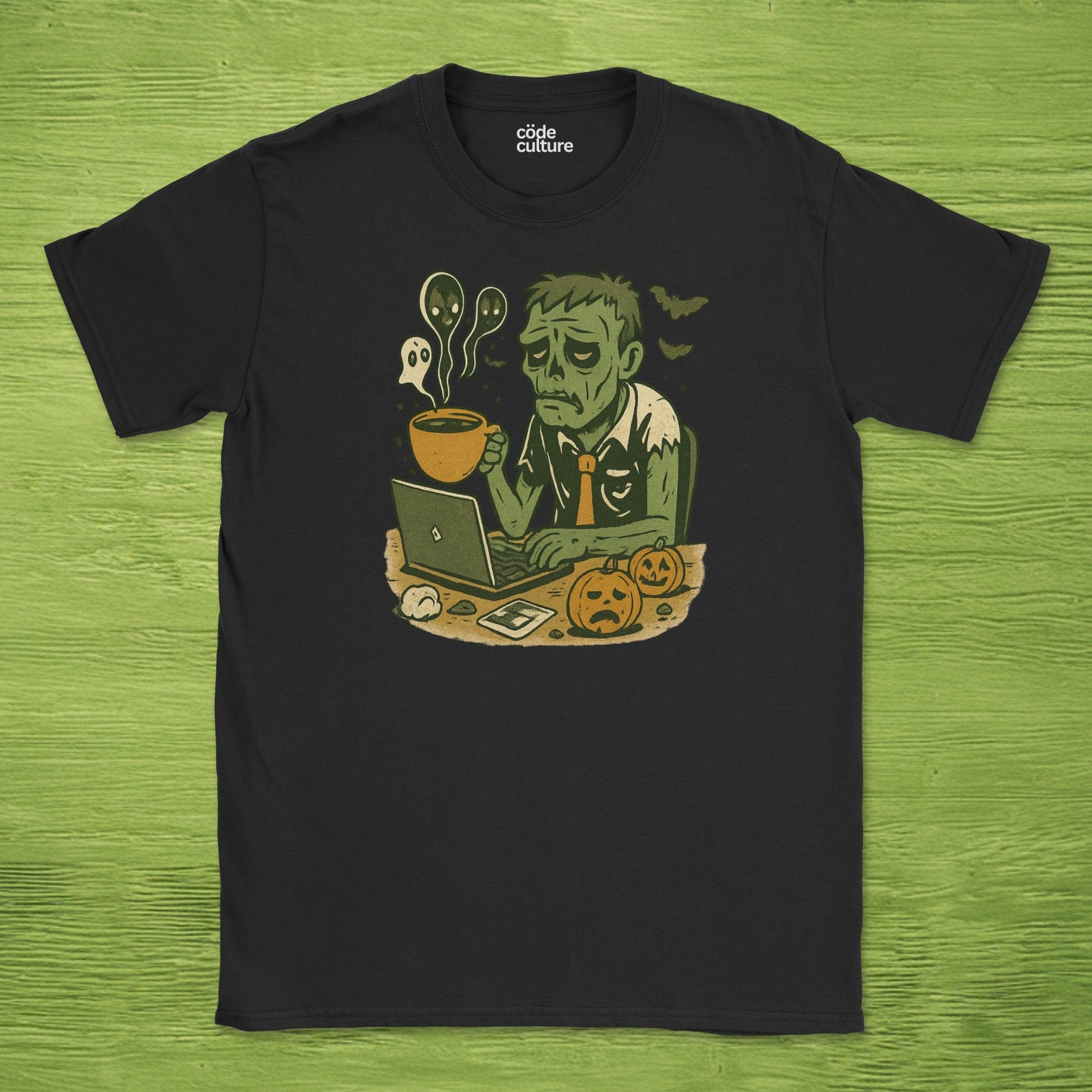 tired zombie developer shirt