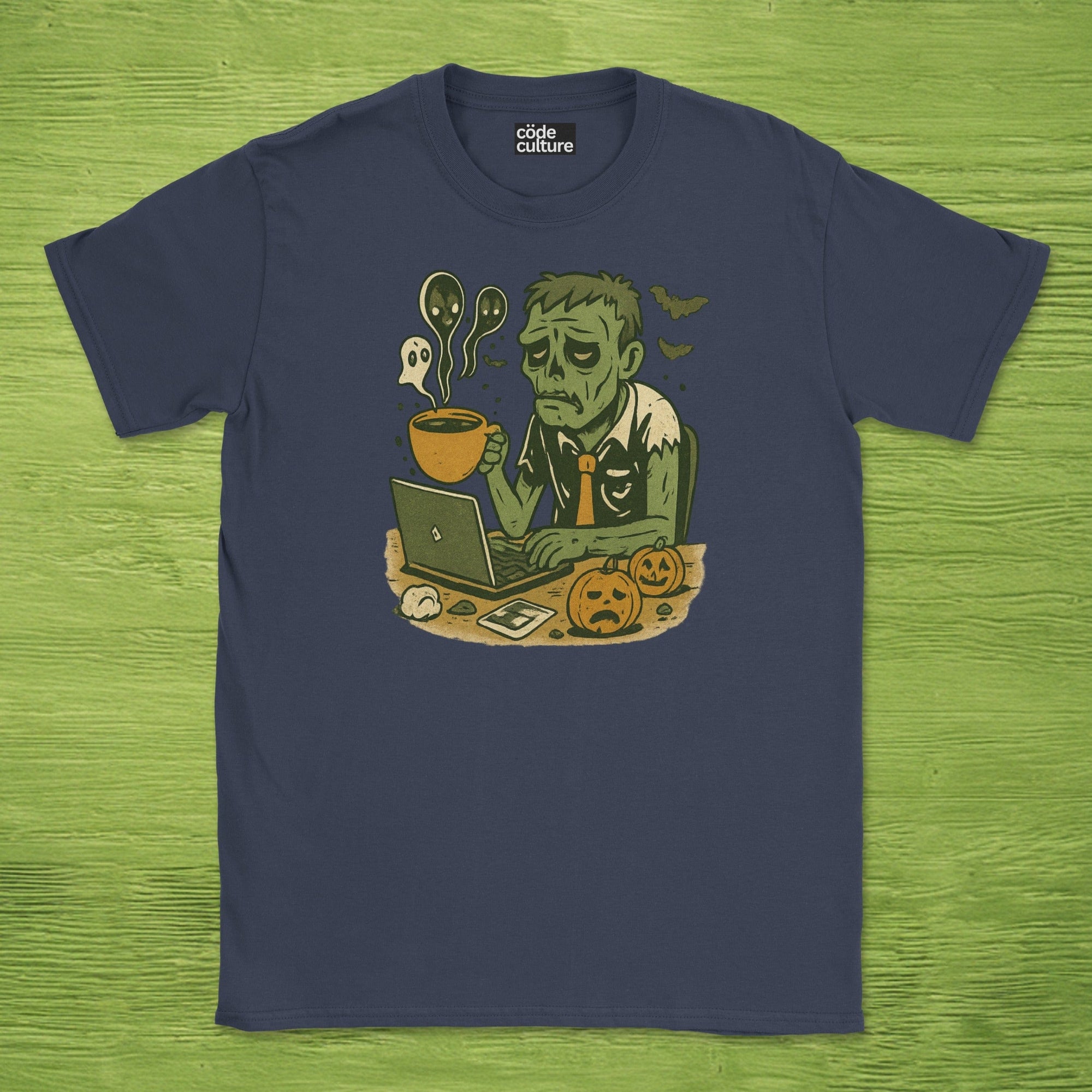 tired zombie developer shirt